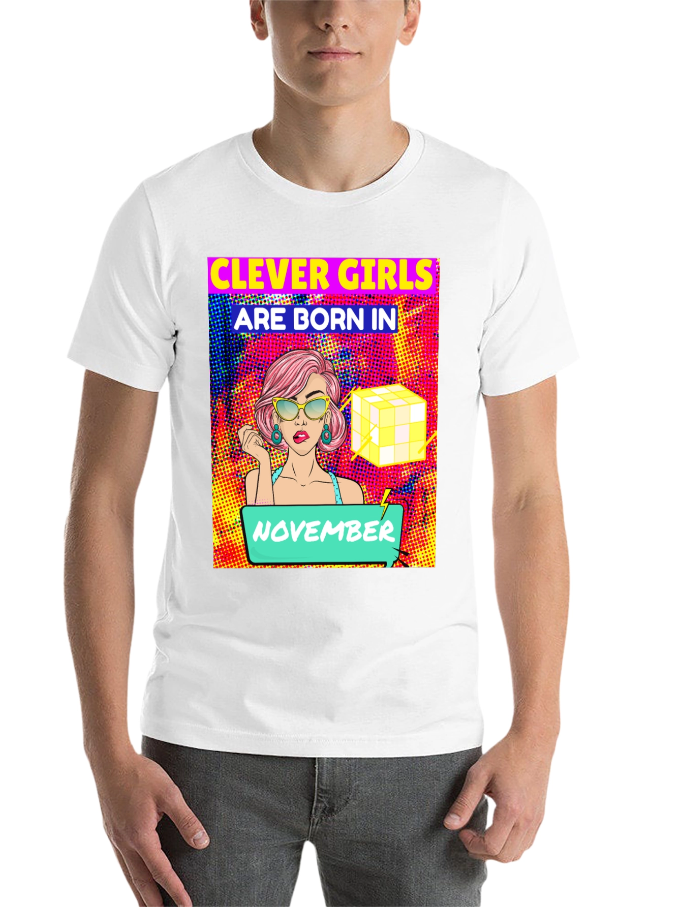 Black Clever Girls Born in November T-Shirt view 14