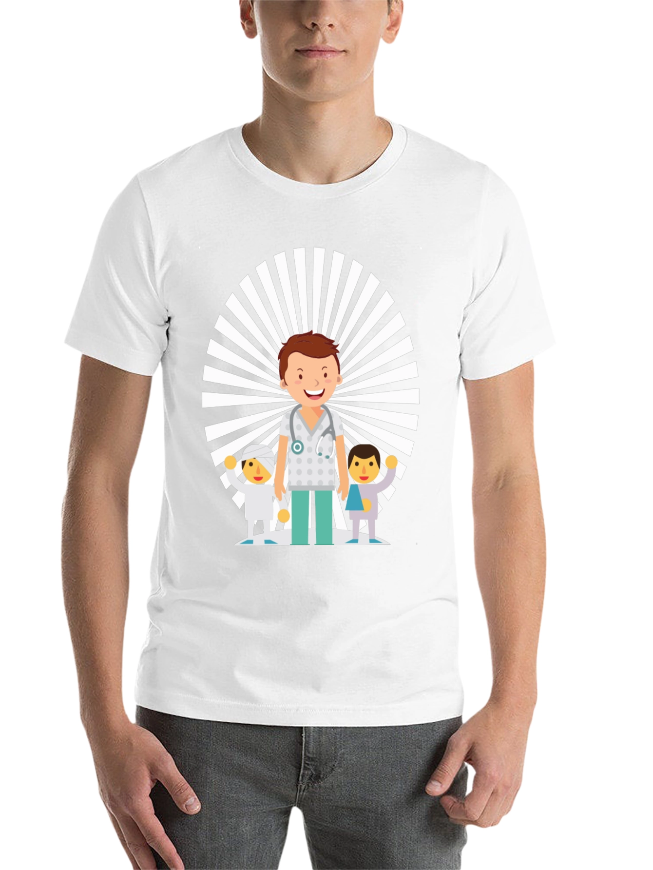 Black Cartoon Doctor Graphic T-Shirt view 14
