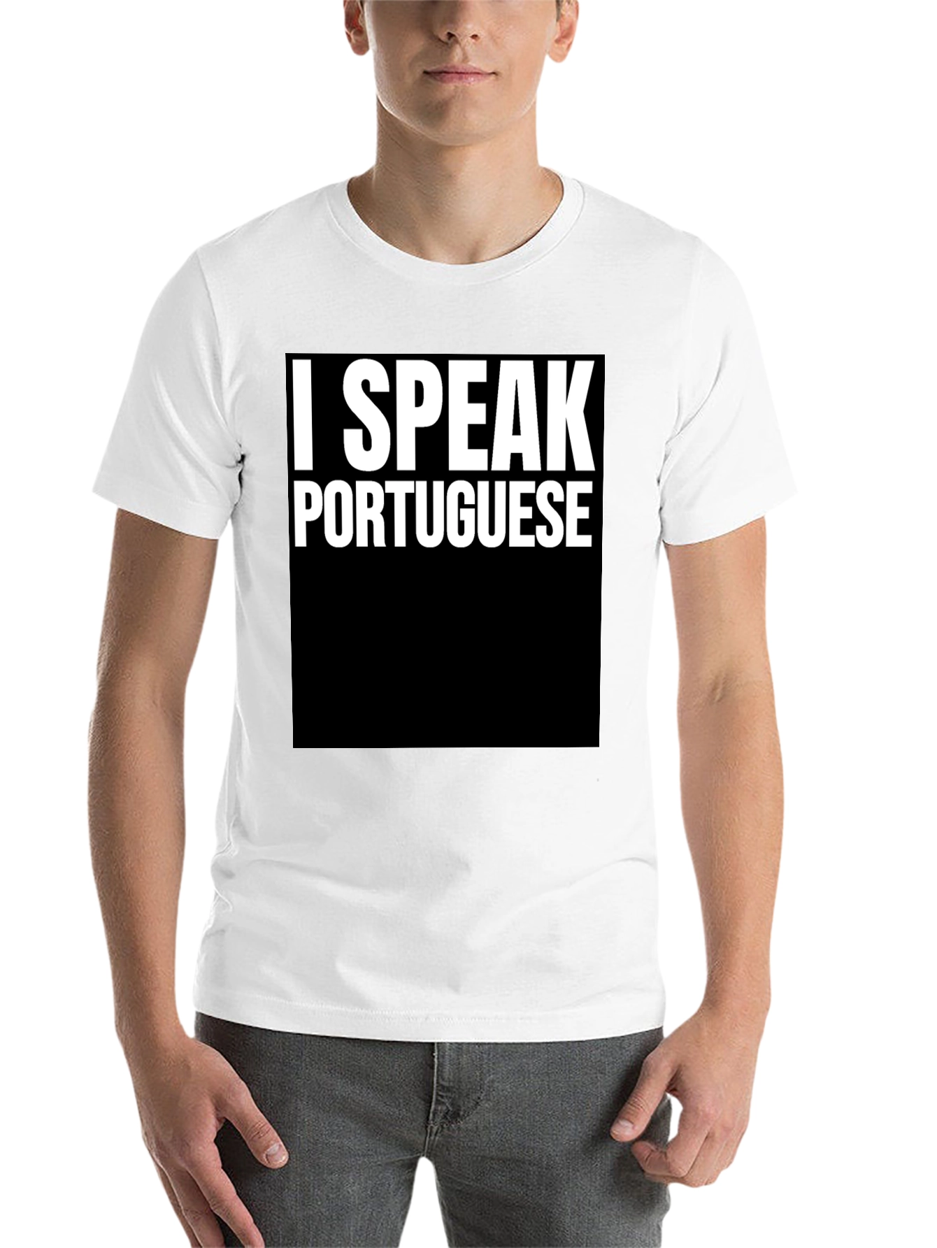 Black I Speak Portuguese Black Graphic Tee view 14
