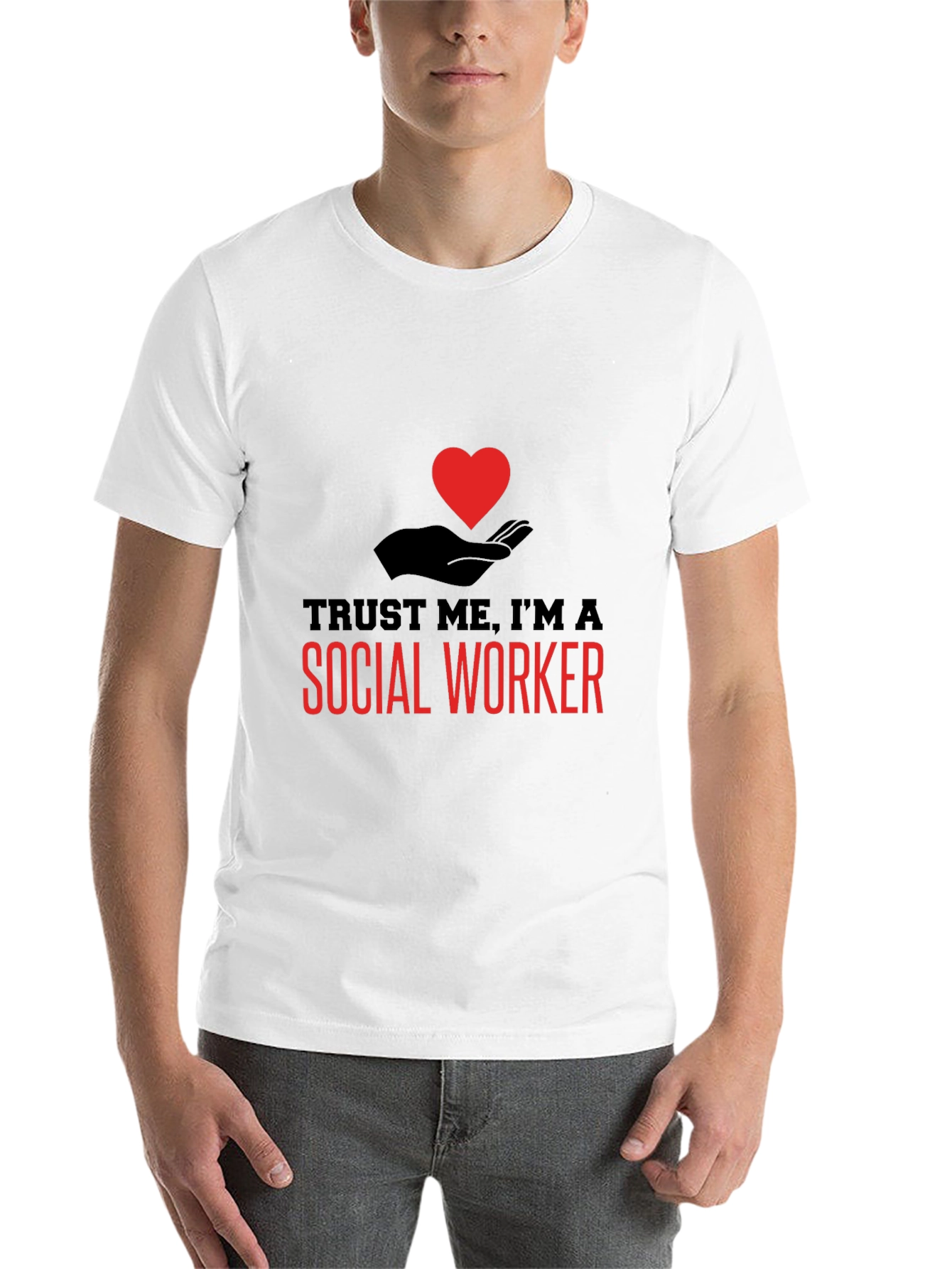 Black Trust Me I'm A Social Worker T-Shirt view 14