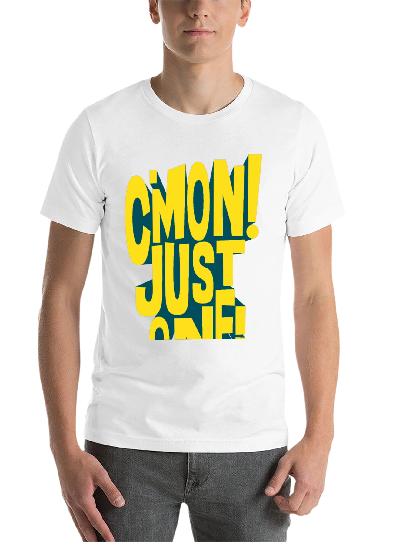 Black C'mon Just One! Graphic Black T-Shirt view 14