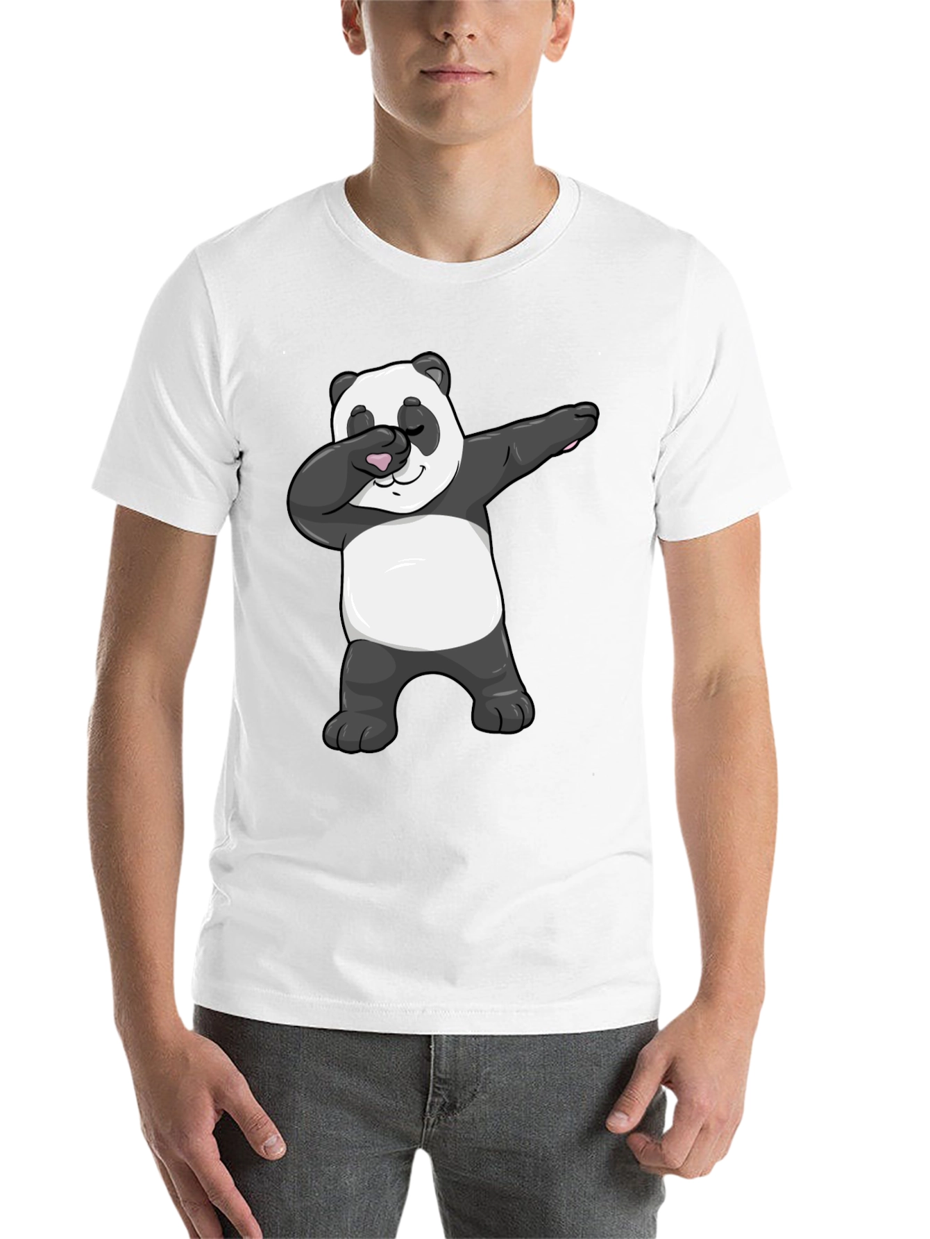 Black Dabbing Panda Graphic Tee - Men's Black T-Shirt view 14