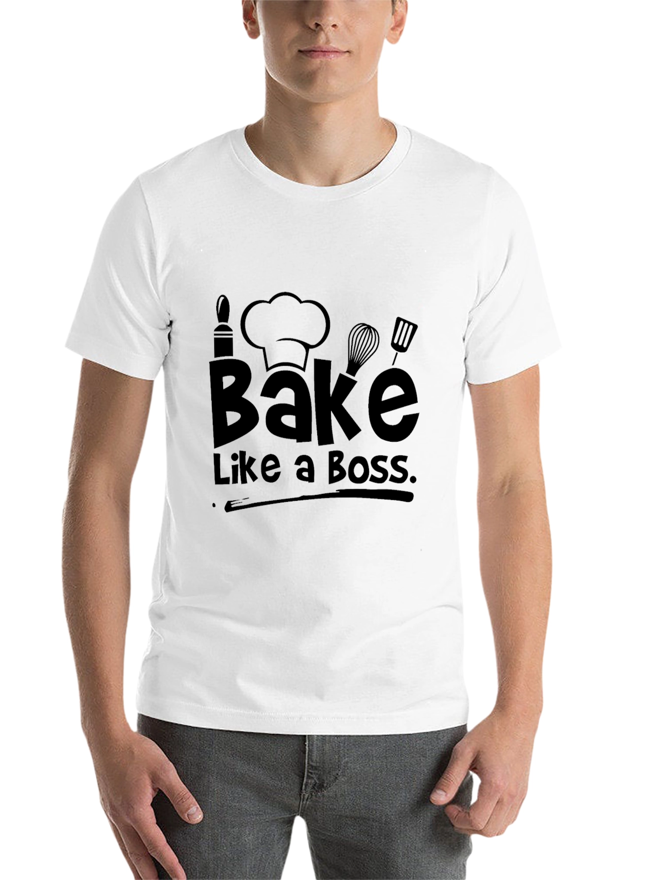 Black Bake Like a Boss T-Shirt - Funny Baking Tee view 14