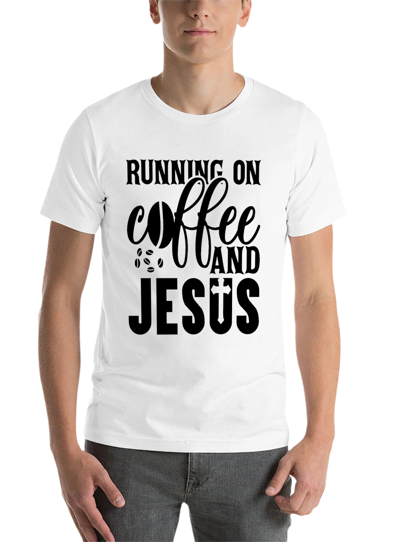 Black Running on Coffee and Jesus Graphic Tee view 14