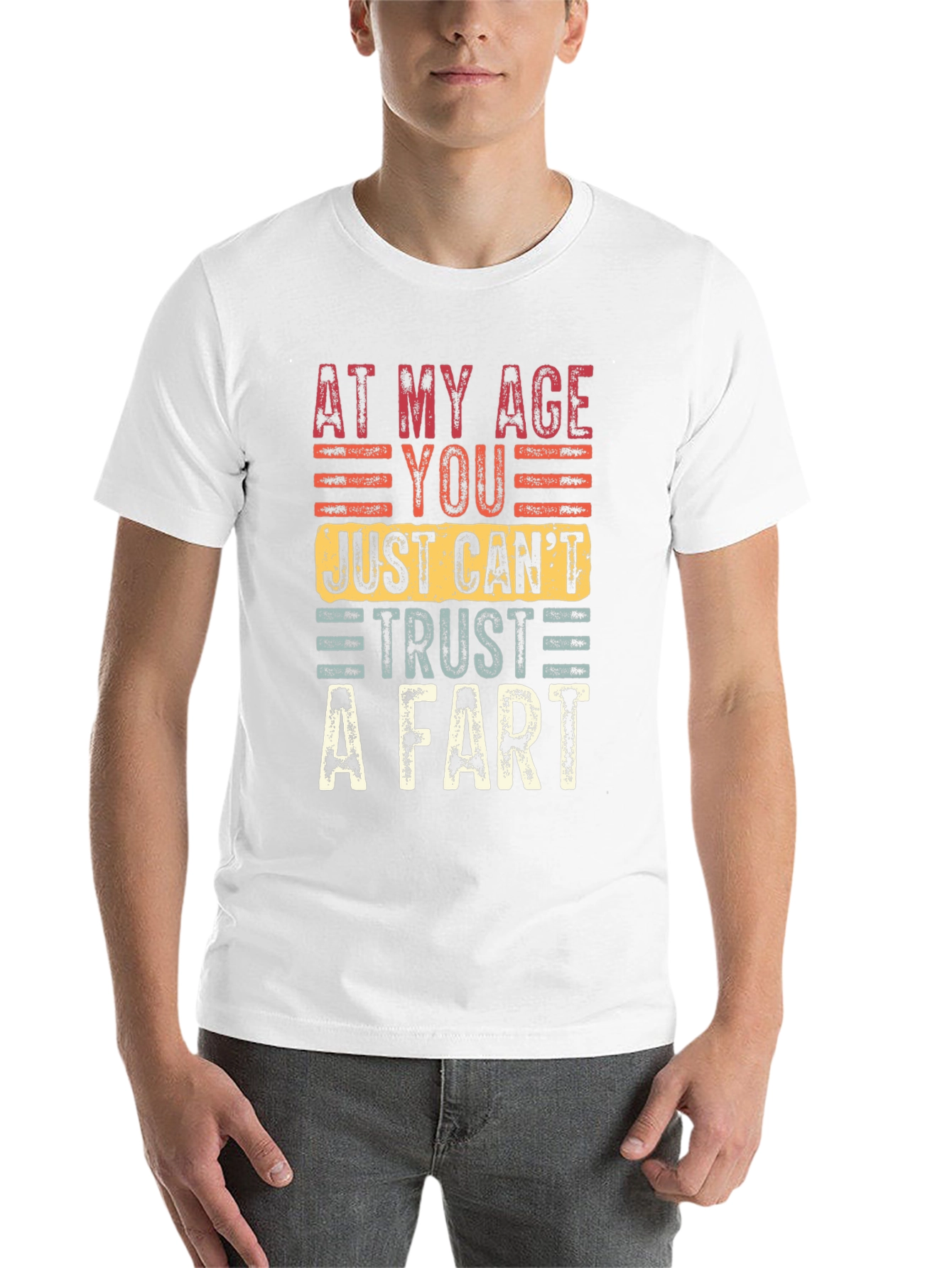 Black Funny Age Humor T-Shirt: At My Age You Just Can't Trust A Fart view 14