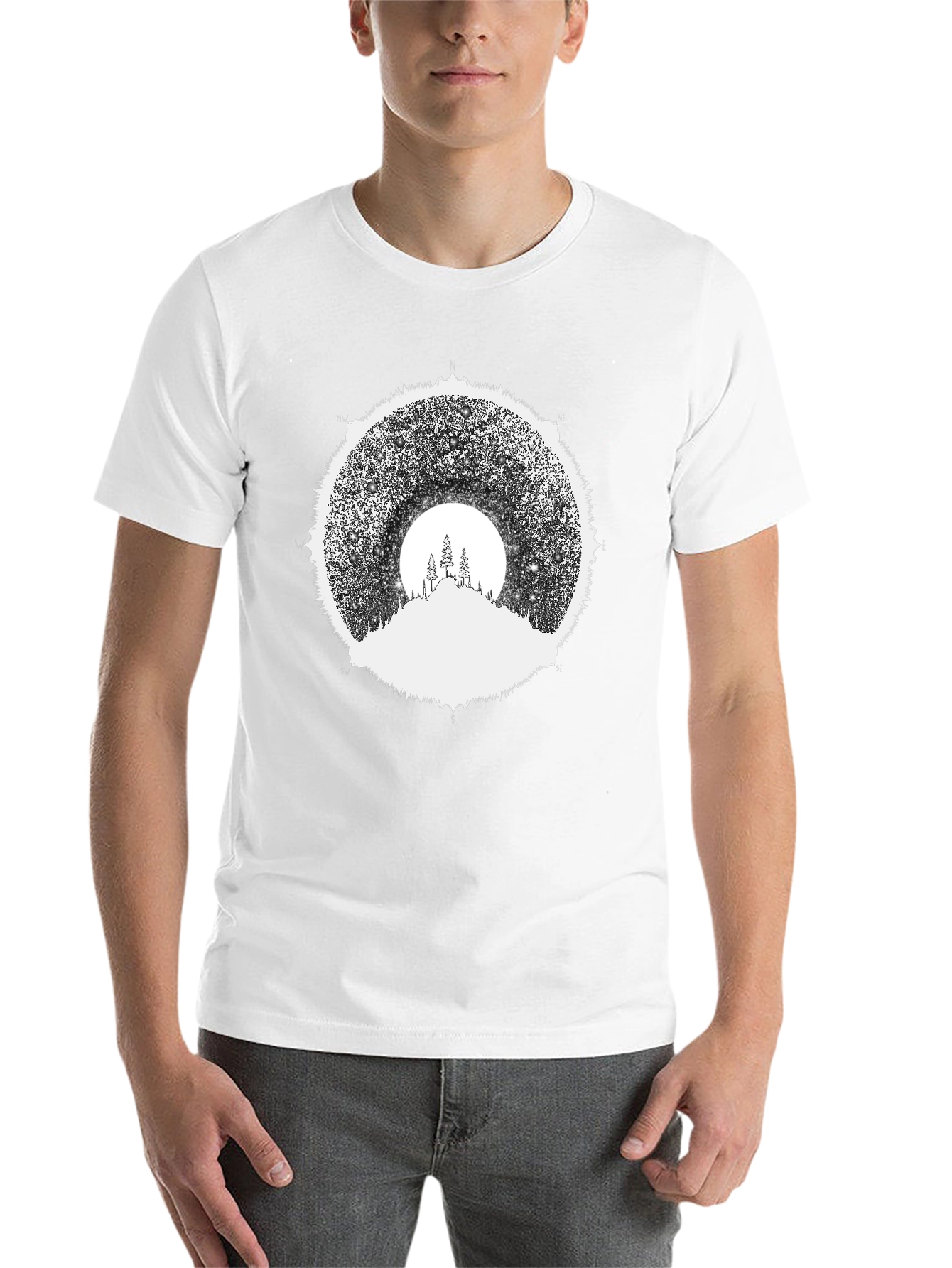 Black Stargazer Mountain Tee - Black Graphic T-Shirt view 14