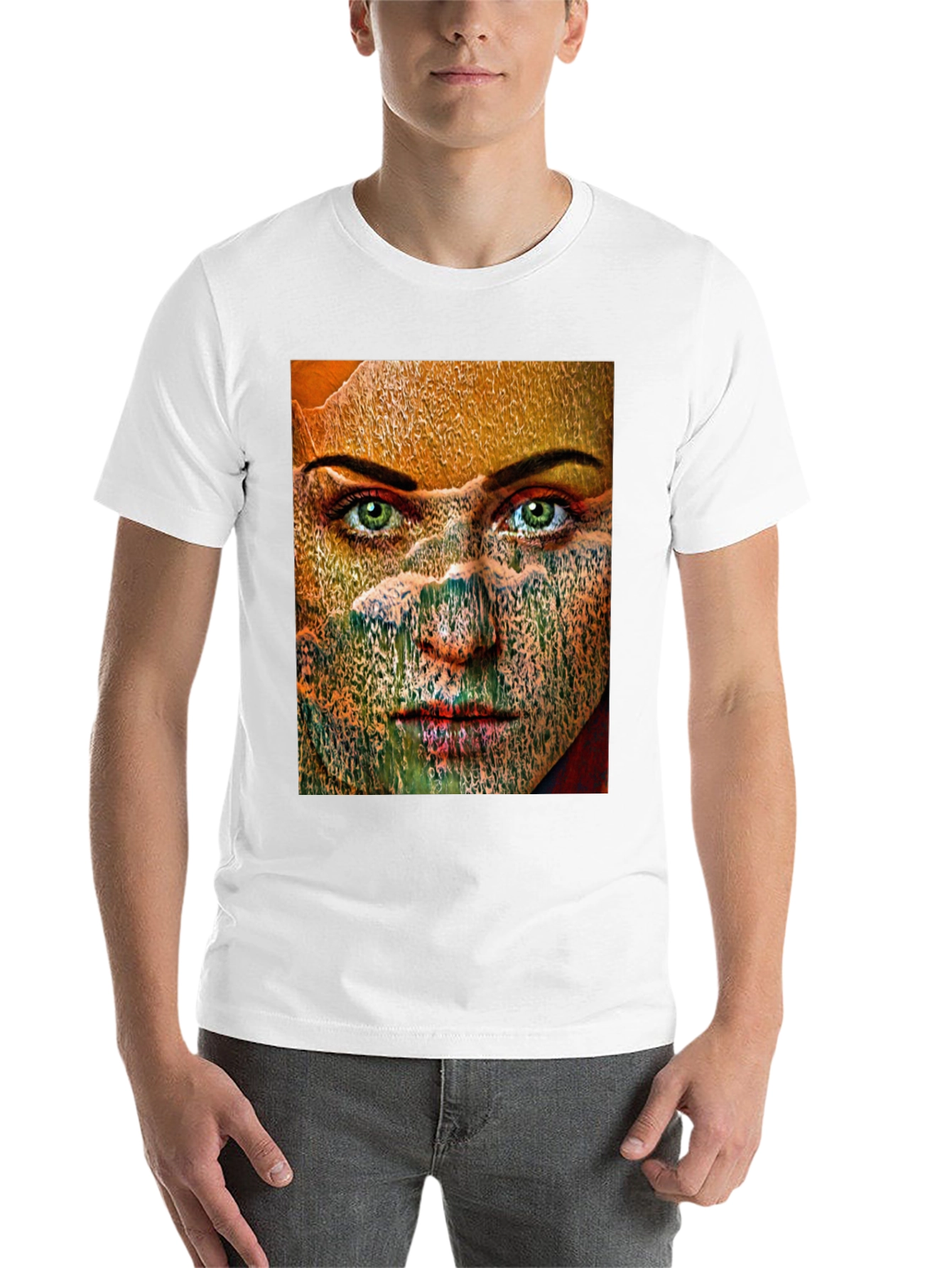 Black Abstract Woman Graphic Print Black T-Shirt view 14