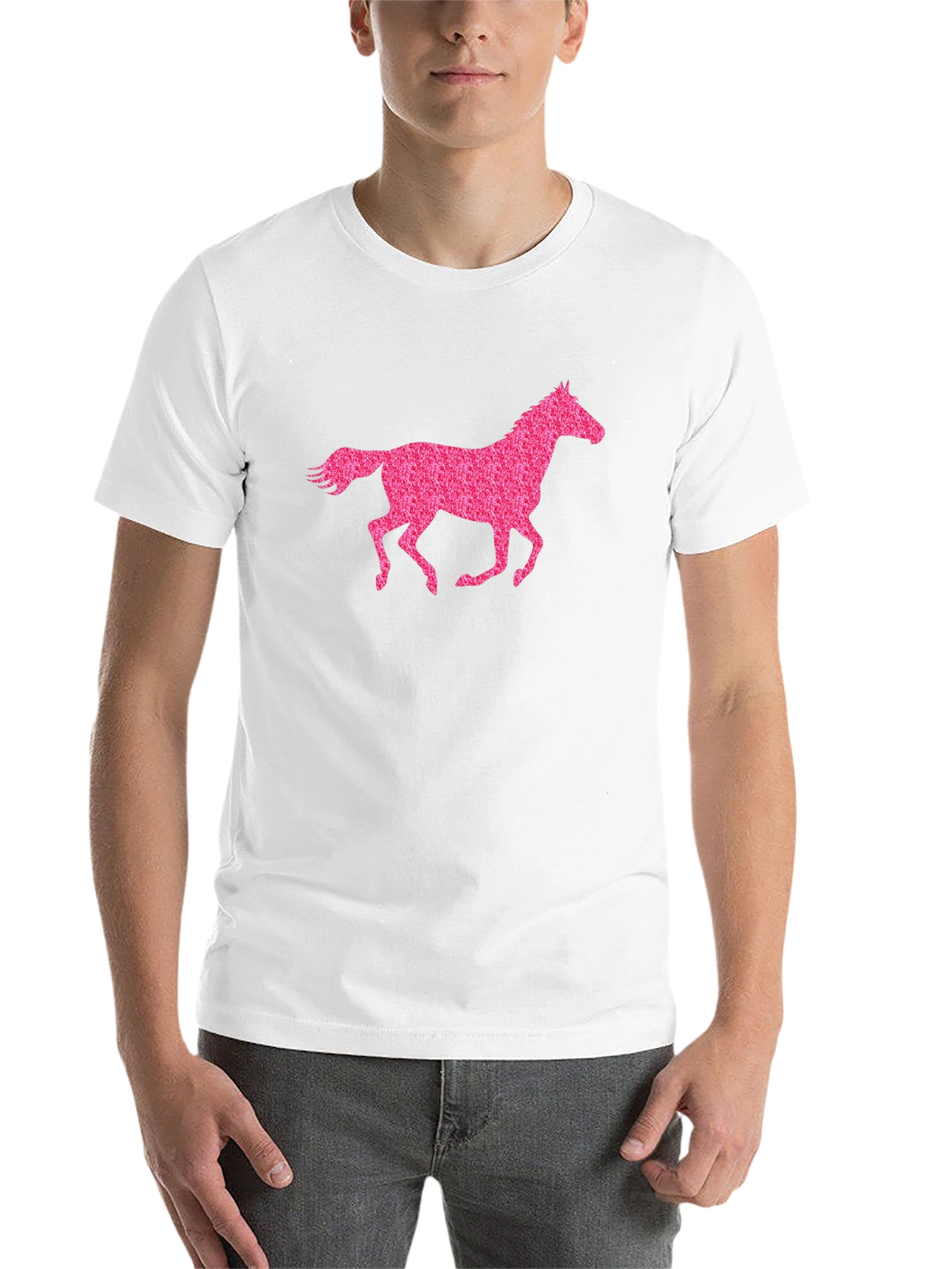 Black Black T-Shirt with Pink Horse Graphic view 14