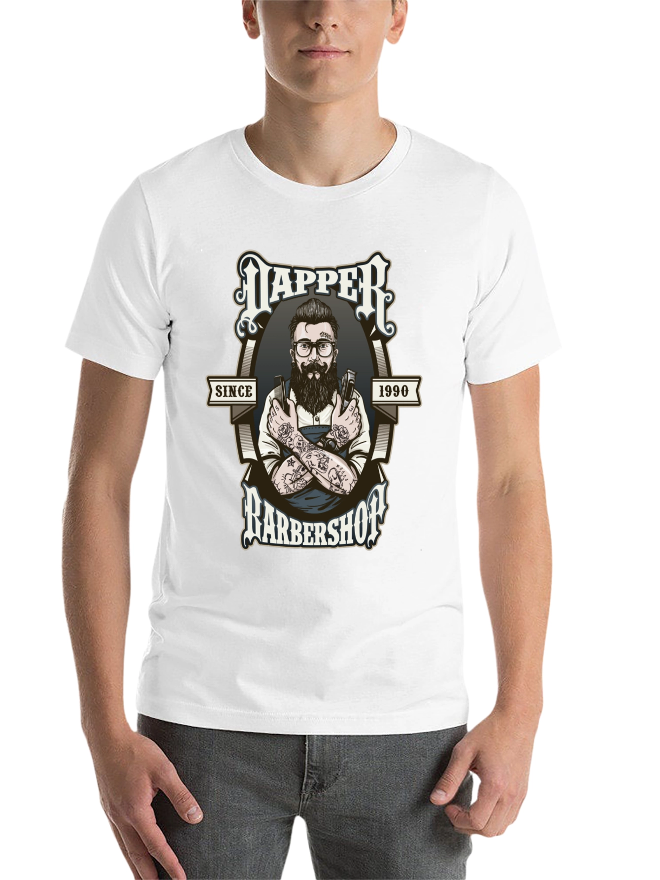 Dapper Barbershop Graphic Tee - Black - 14