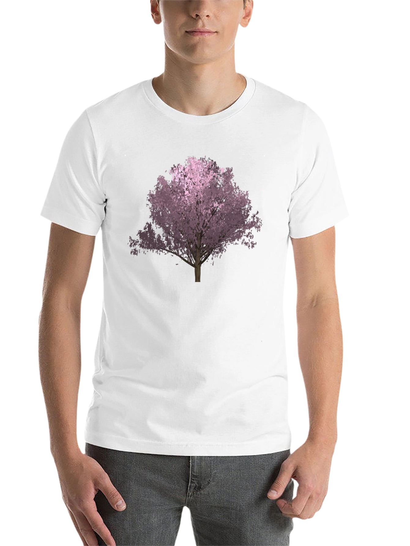 Black Black T-Shirt with Floral Tree Graphic view 14
