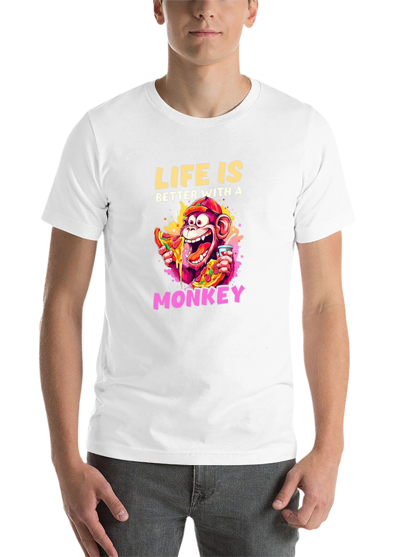 Black Life is Better with a Monkey Graphic Tee view 14