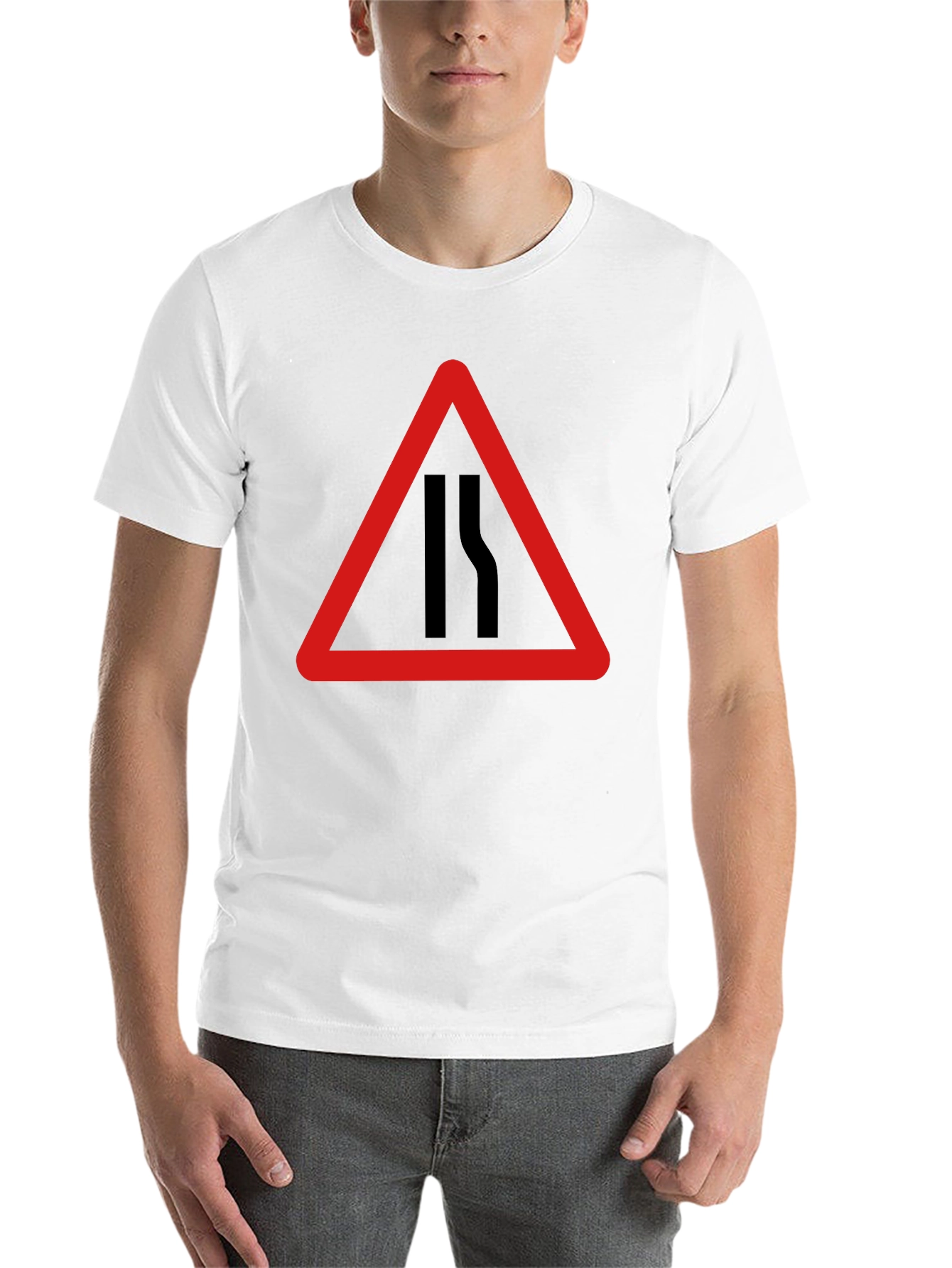 Black Road Narrows T-Shirt - Warning Sign Graphic Tee view 14