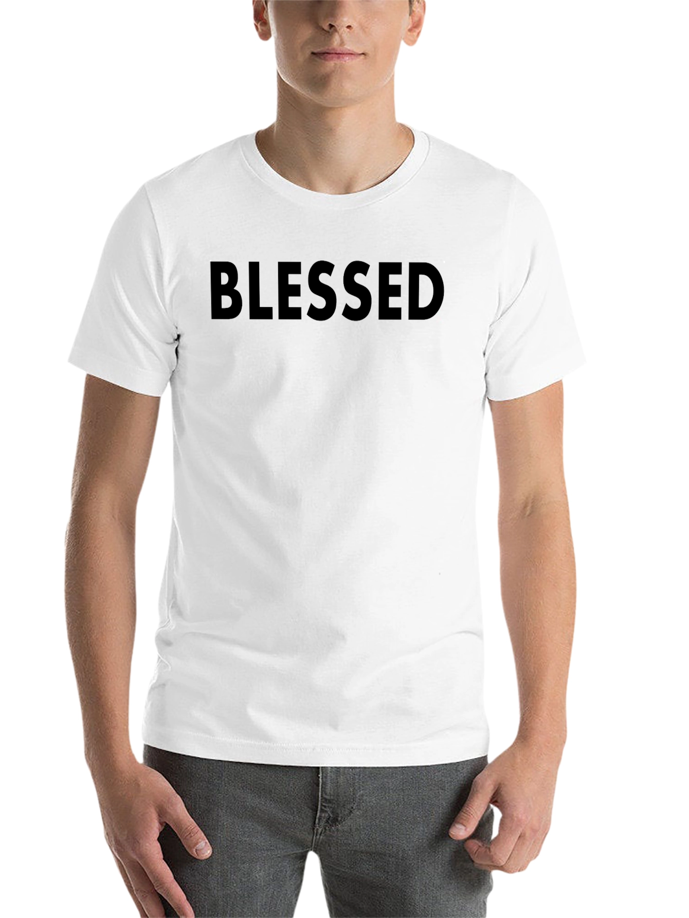 Black Blessed Graphic T-Shirt - Mens Casual Tee view 14