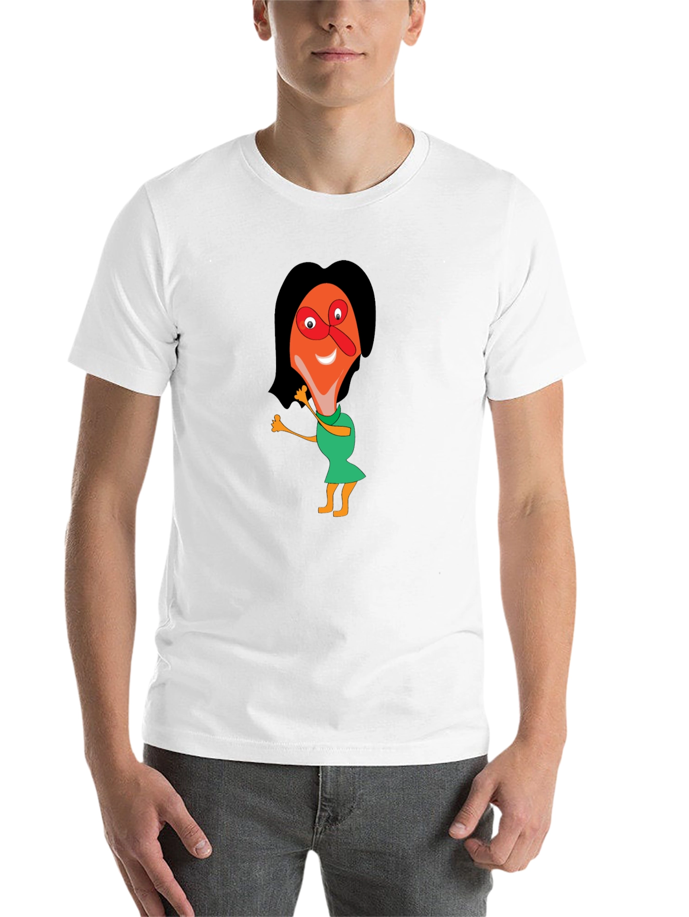 Black Cartoon Graphic Tee - Black Unisex Shirt view 14