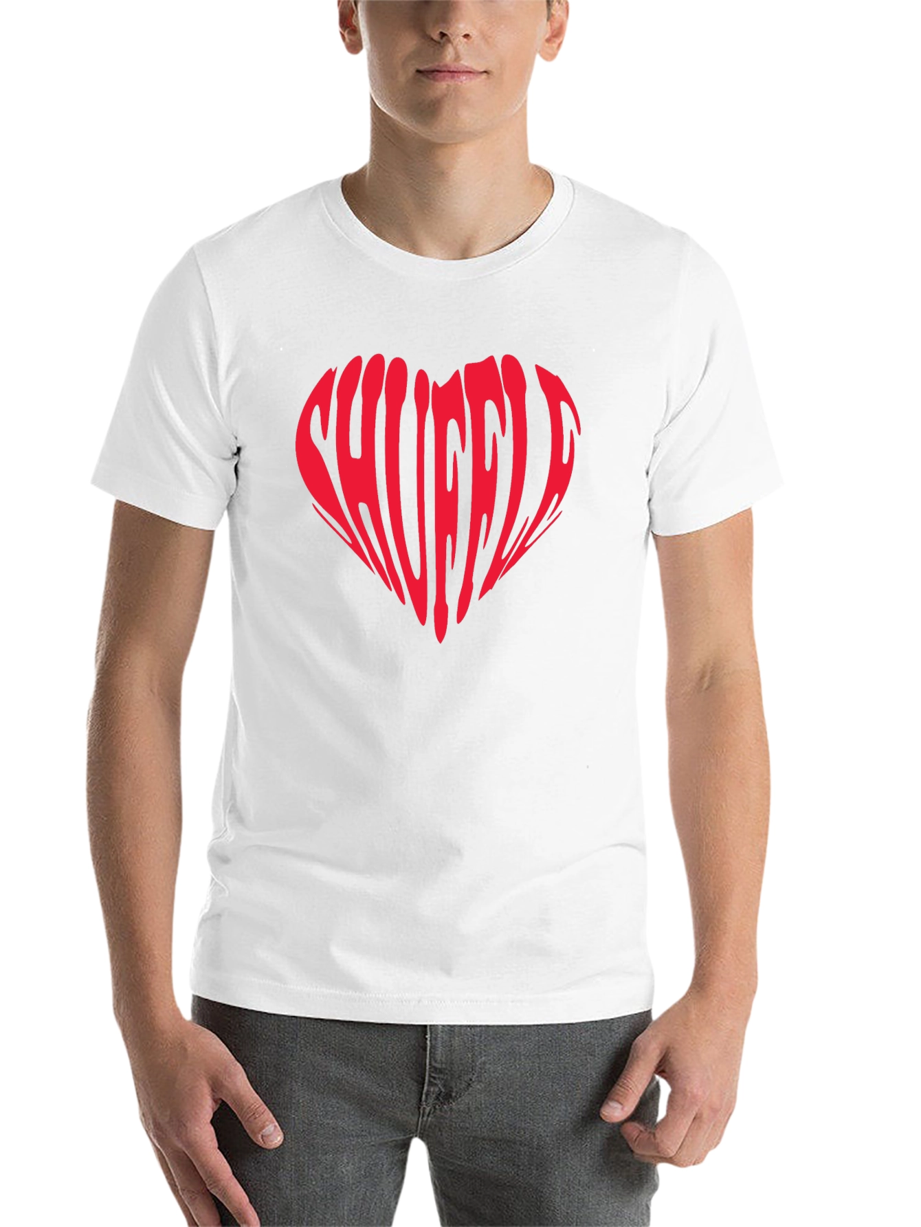 Black Shuffle Heart Graphic T-Shirt - Trendy Tee view 14