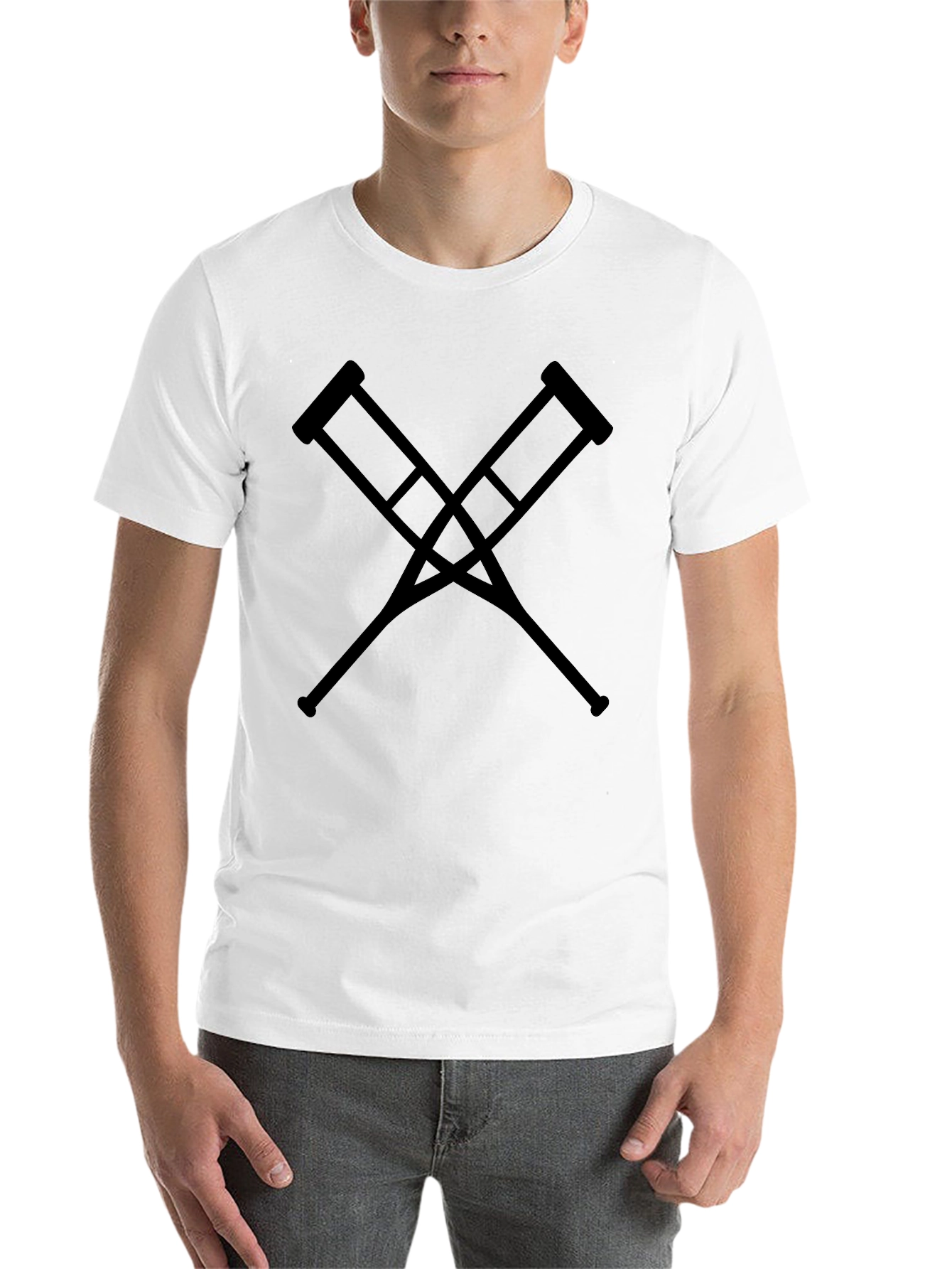 Black Criss Cross Crutches Black T-Shirt view 14