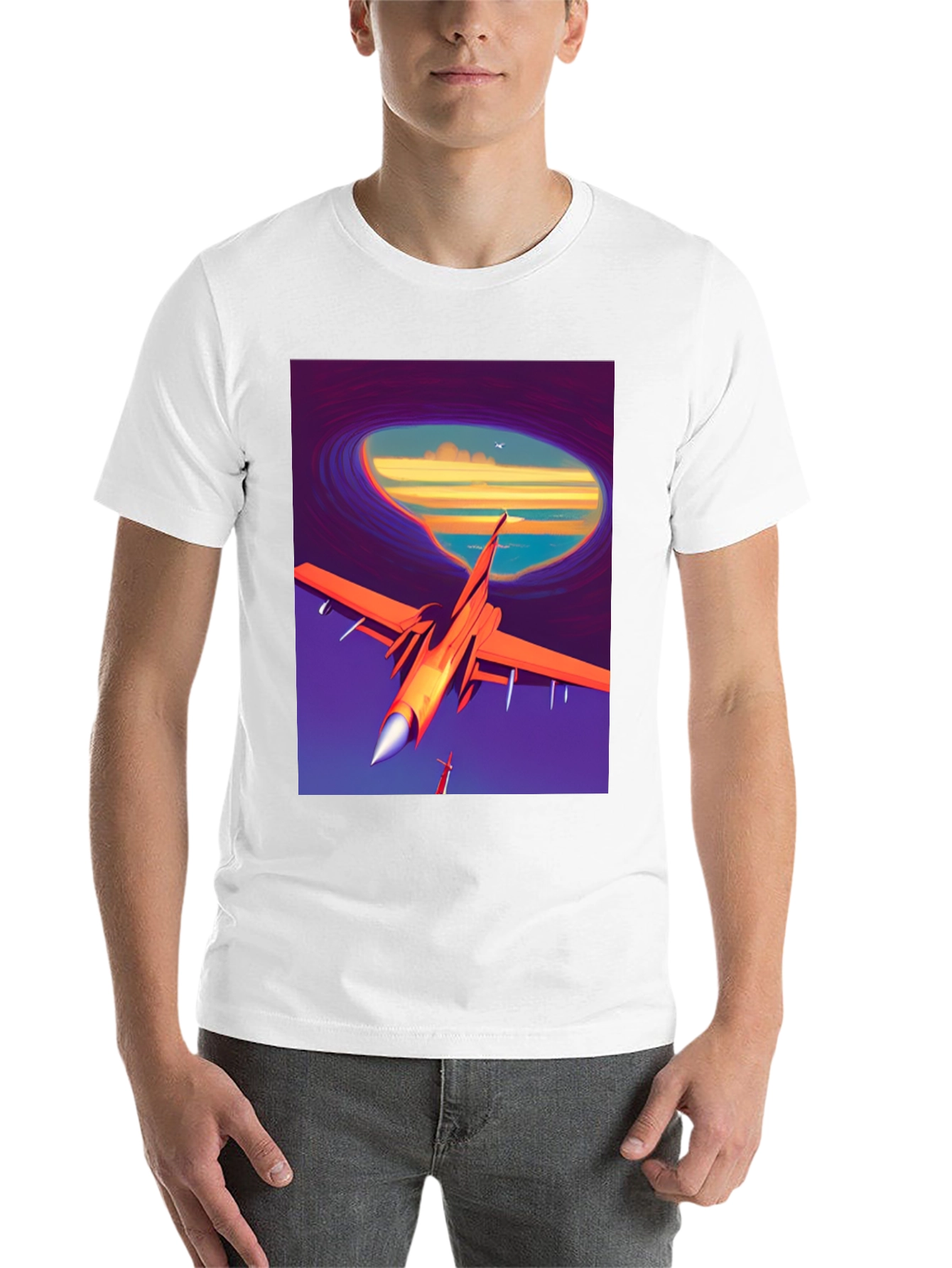 Black Retro Airplane T-Shirt - Artistic Aviation Tee view 14