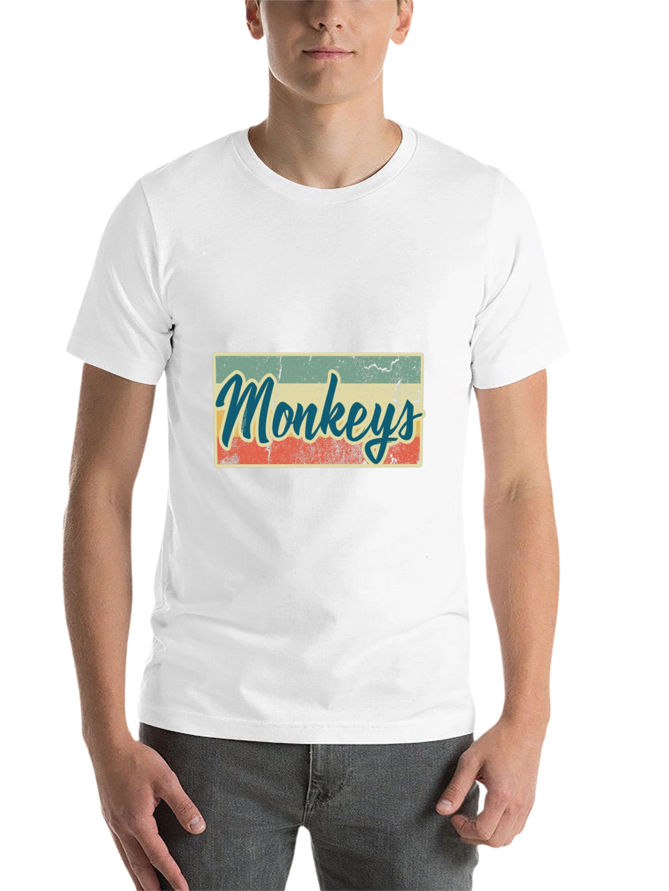 Black Retro Monkeys Graphic Tee - Vintage Style T-Shirt view 14
