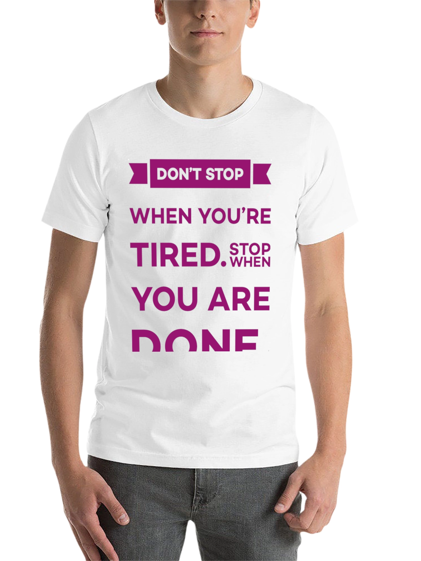 Black Don't Stop T-Shirt: Motivational Quote Design view 14