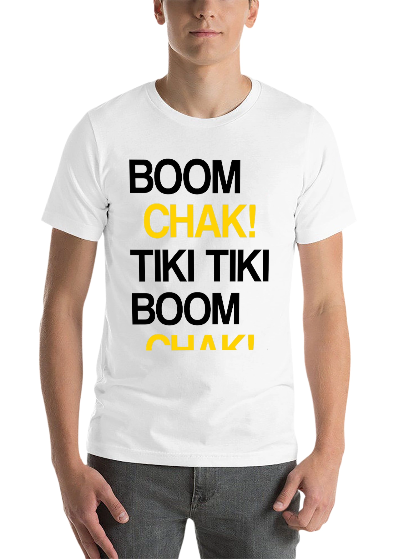 Black Boom Chak! Graphic Tee - Men's Short Sleeve Black T-Shirt view 14