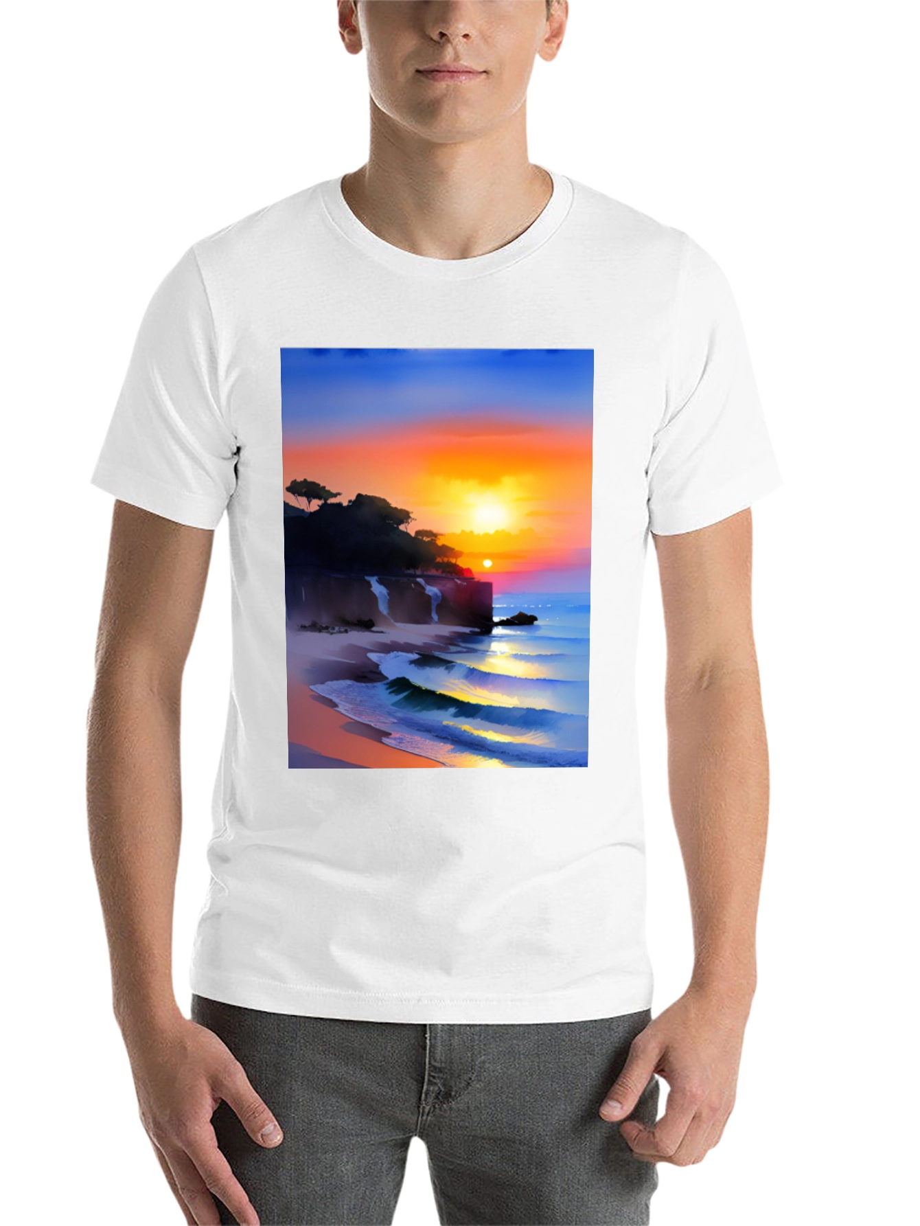 Black Sunset Beach Graphic Tee view 14