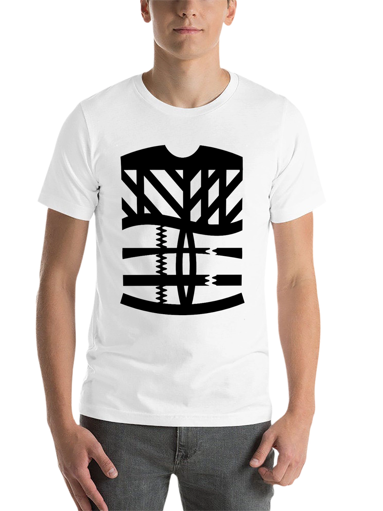 Black Abstract Pattern Black T-Shirt view 14