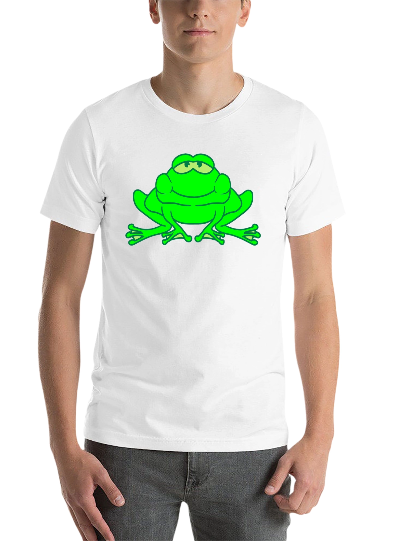 Black Green Frog Graphic Tee - Funny Animal T-Shirt view 14
