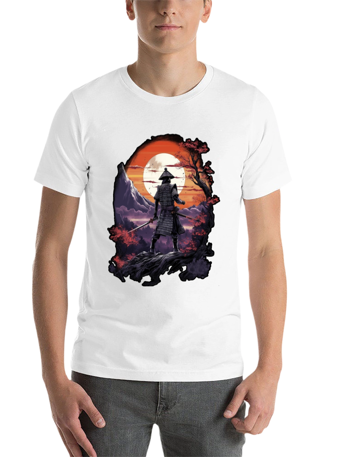 Black Samurai Sunset Black T-Shirt view 14