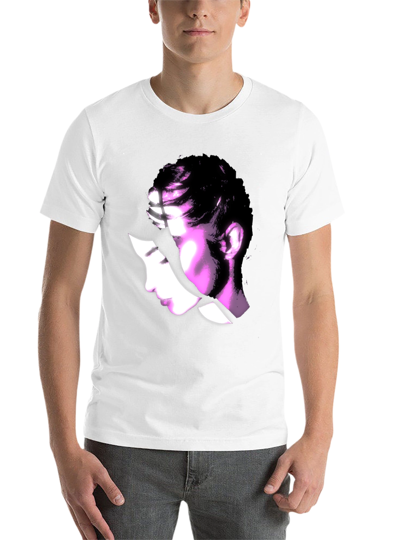 Black Abstract Woman Graphic Black T-Shirt view 14