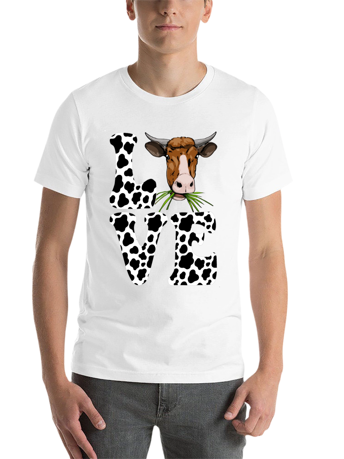 Black Cow Love Graphic Tee - Cute Farm Animal T-Shirt view 14