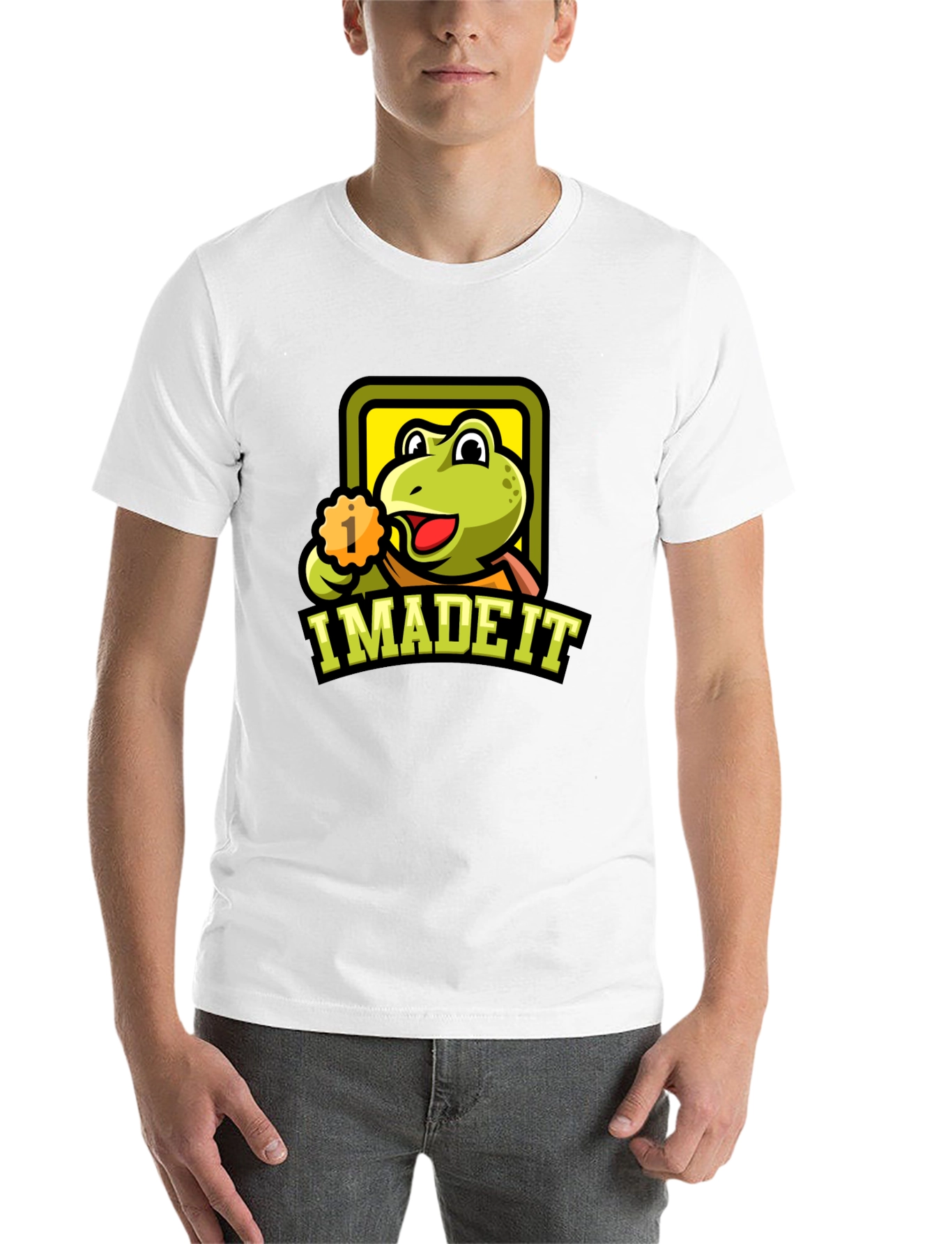 Black I Made It Frog Graphic T-Shirt - Black Cotton Tee view 14
