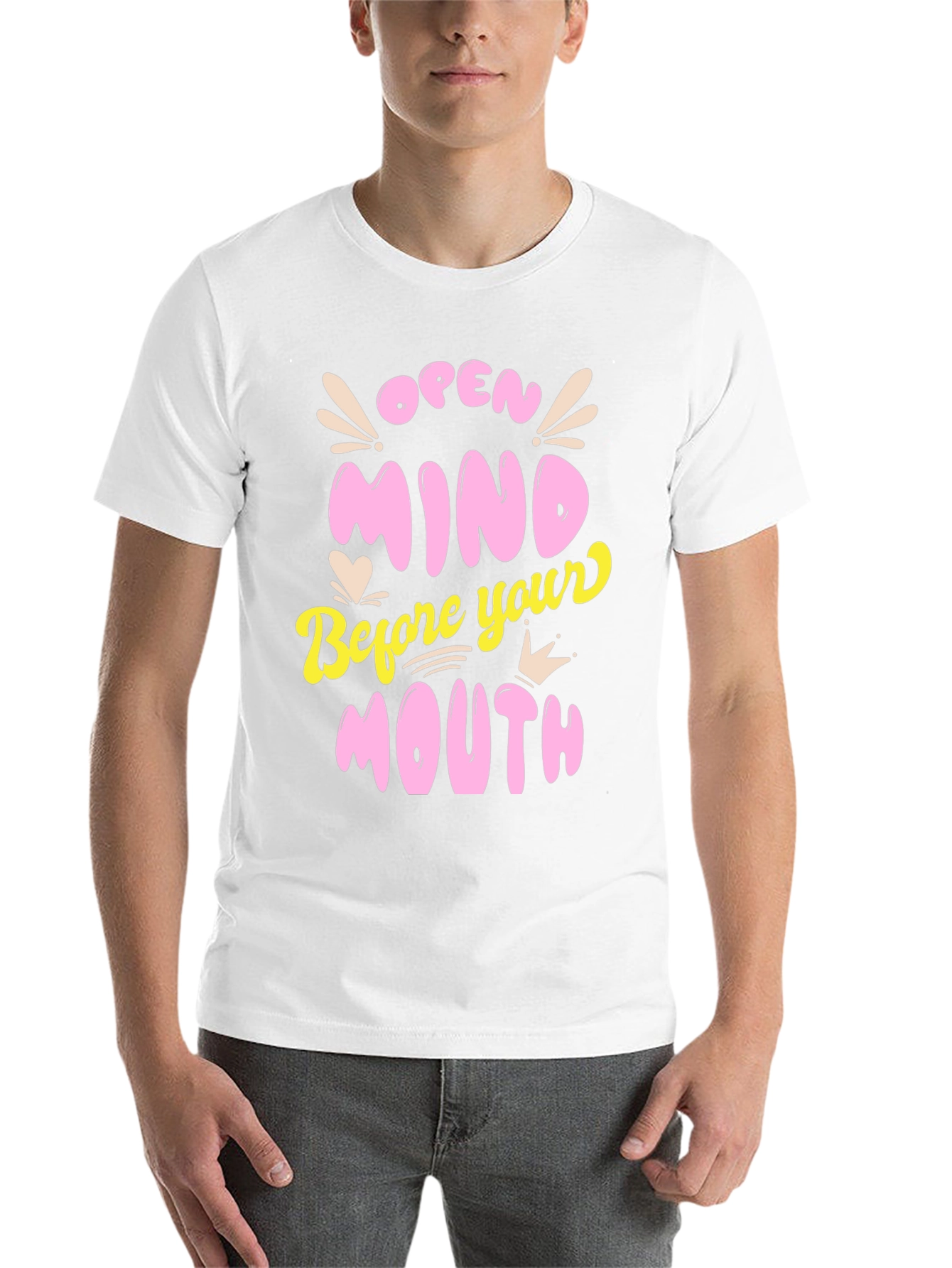 Black Open Mind Graphic Tee - Black Unisex T-Shirt view 14