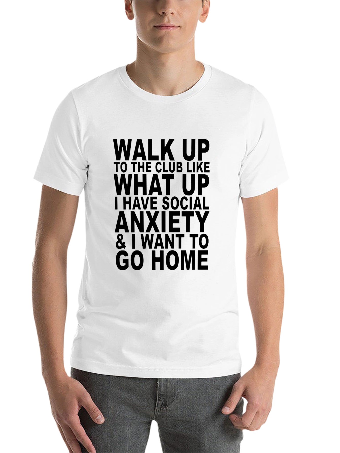 Black Social Anxiety T-Shirt - Funny Graphic Tee view 14