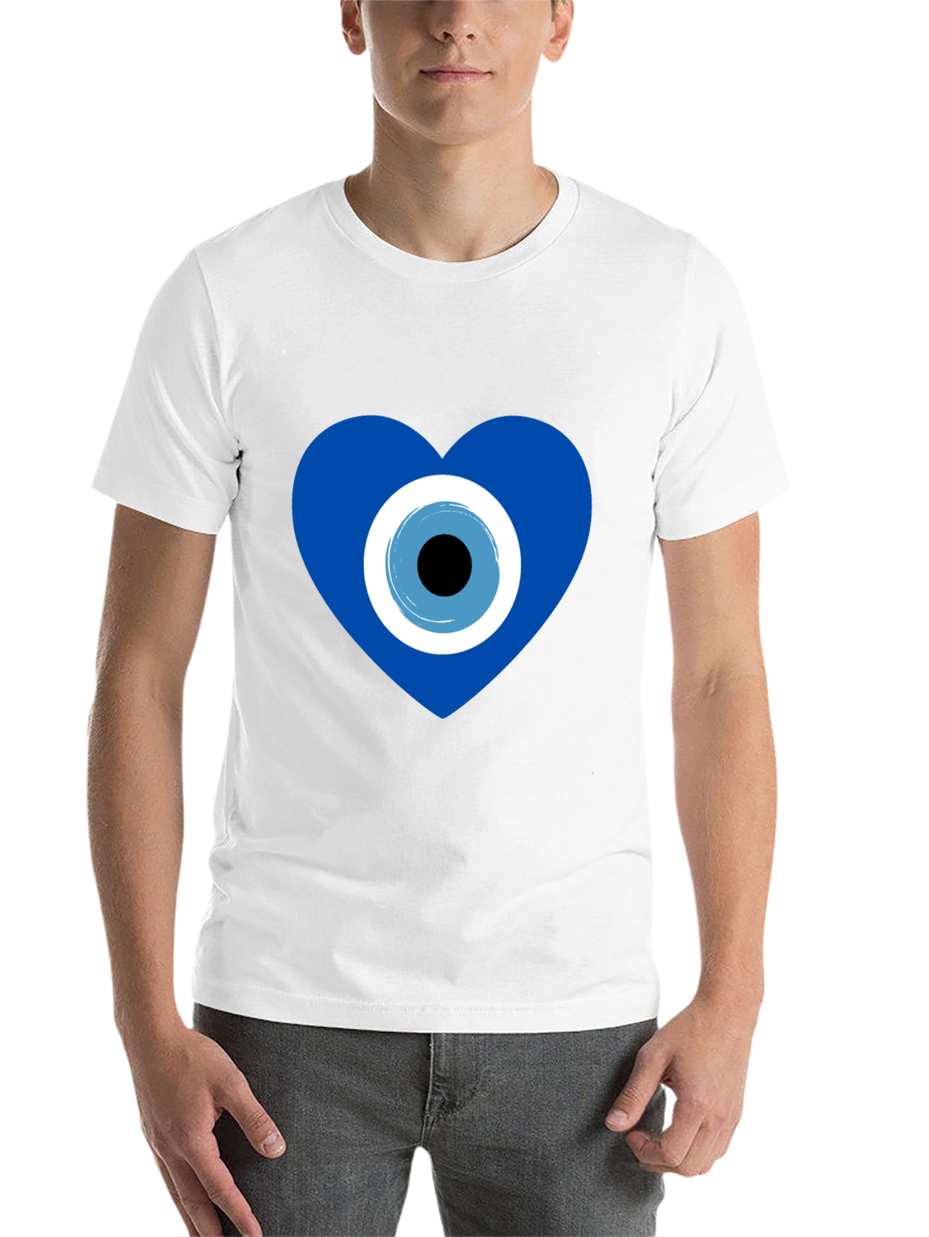 Black Evil Eye Heart Graphic T-Shirt - Stylish Protection view 14