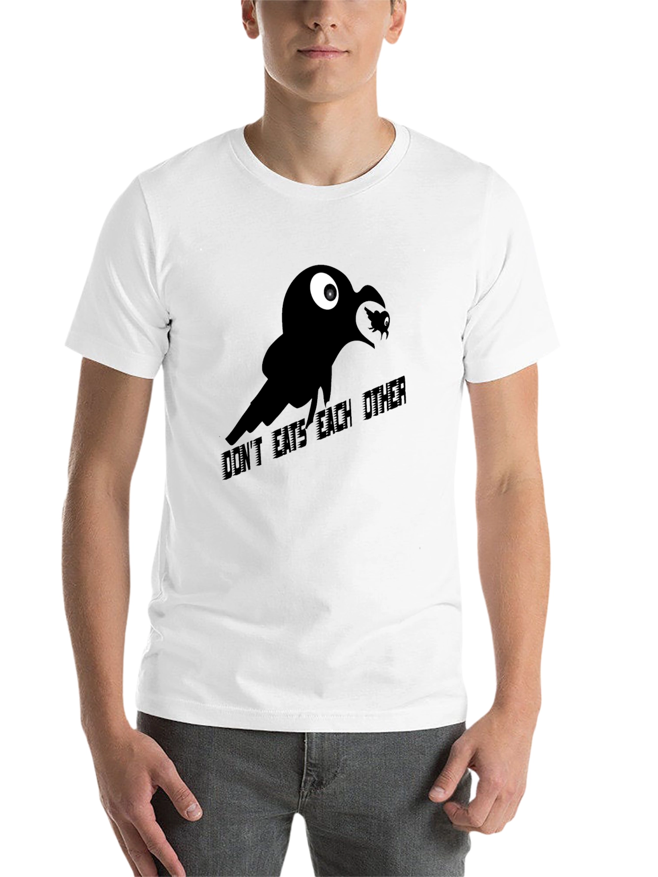 Black Raven Eats Raven Funny Graphic T-Shirt view 14