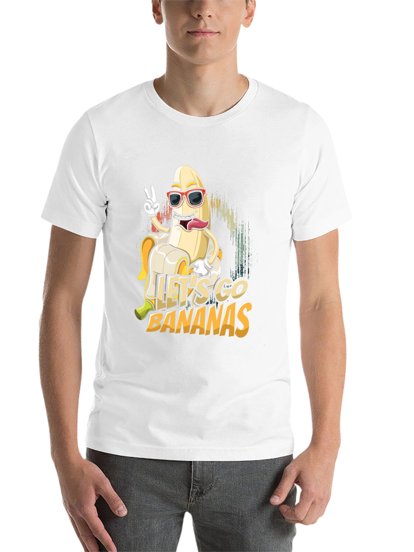 Black Let's Go Bananas Graphic Tee - Unisex Cotton T-Shirt view 14