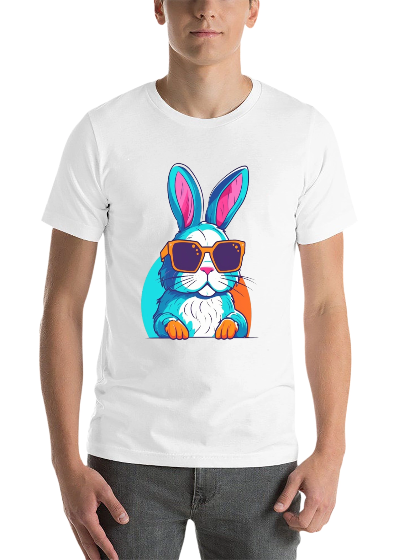 Black Cool Rabbit Graphic T-Shirt view 14