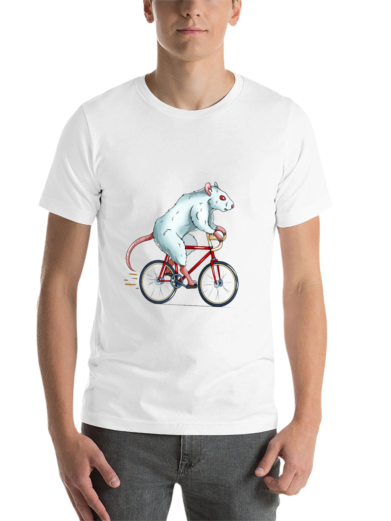 Black Rat on Bike Graphic Tee - Unique Funny T-Shirt view 14