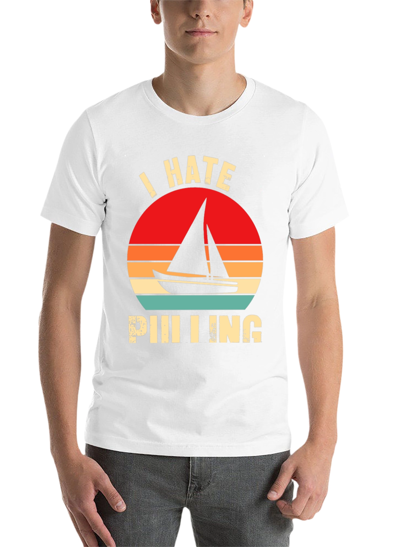 Black I Hate Sailing T-Shirt - Funny Nautical Tee view 14