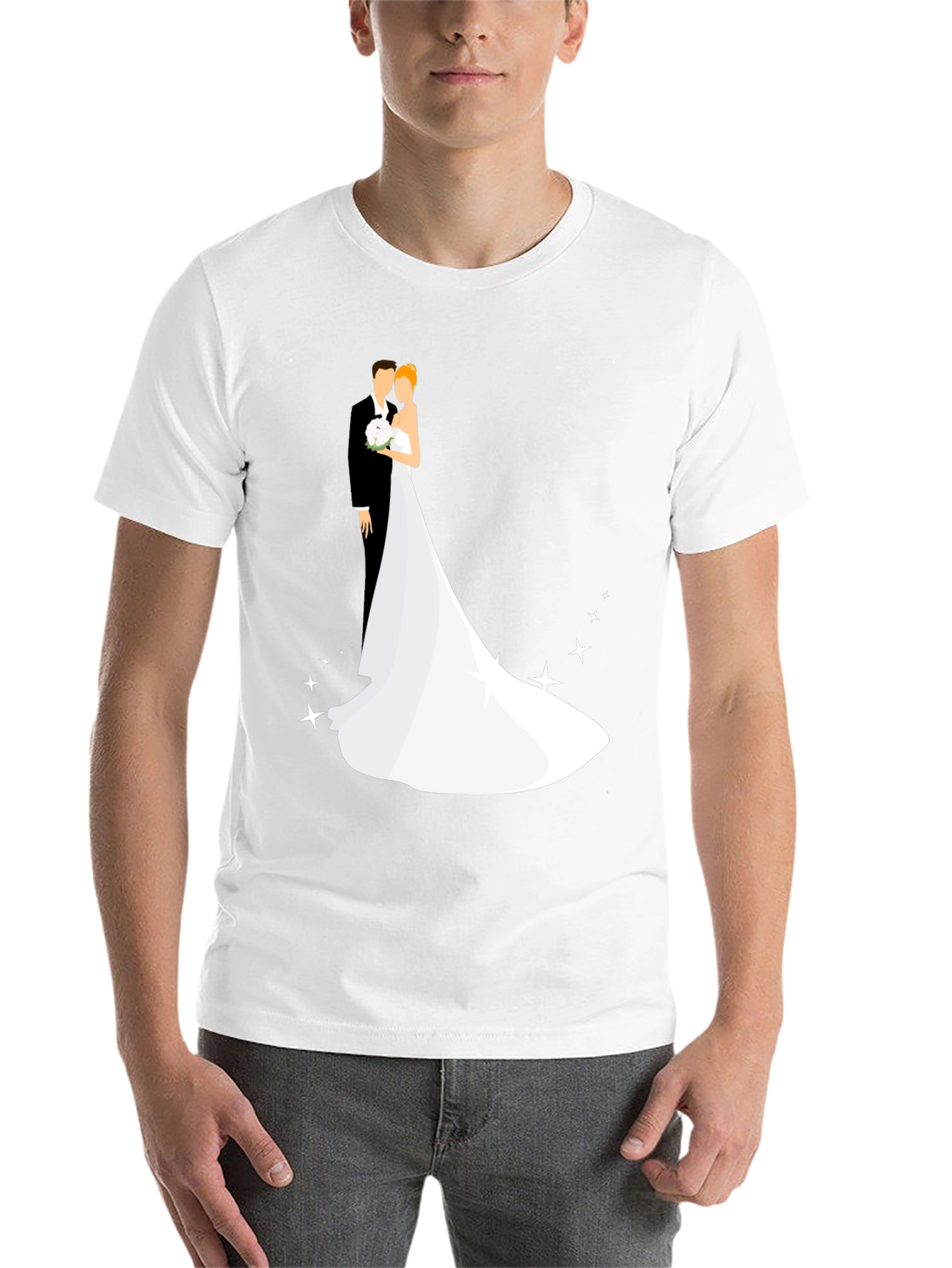 Black Wedding Couple Graphic Black T-Shirt view 14