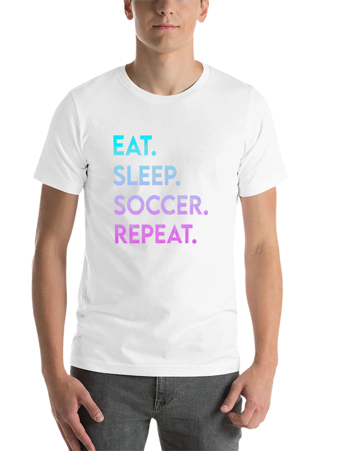 Black Eat Sleep Soccer Repeat T-Shirt view 14