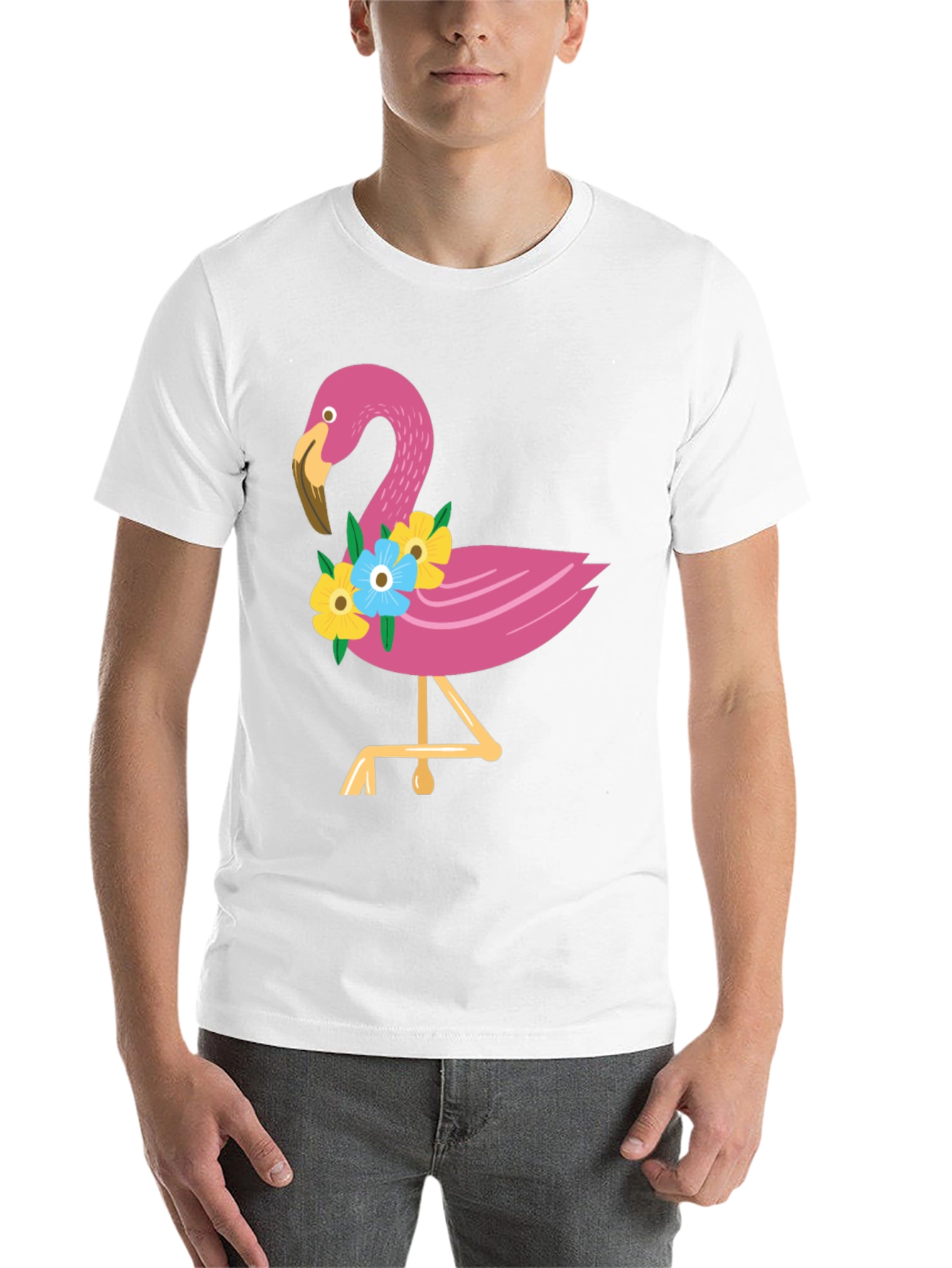 Black Tropical Flamingo Graphic Tee - Black view 14