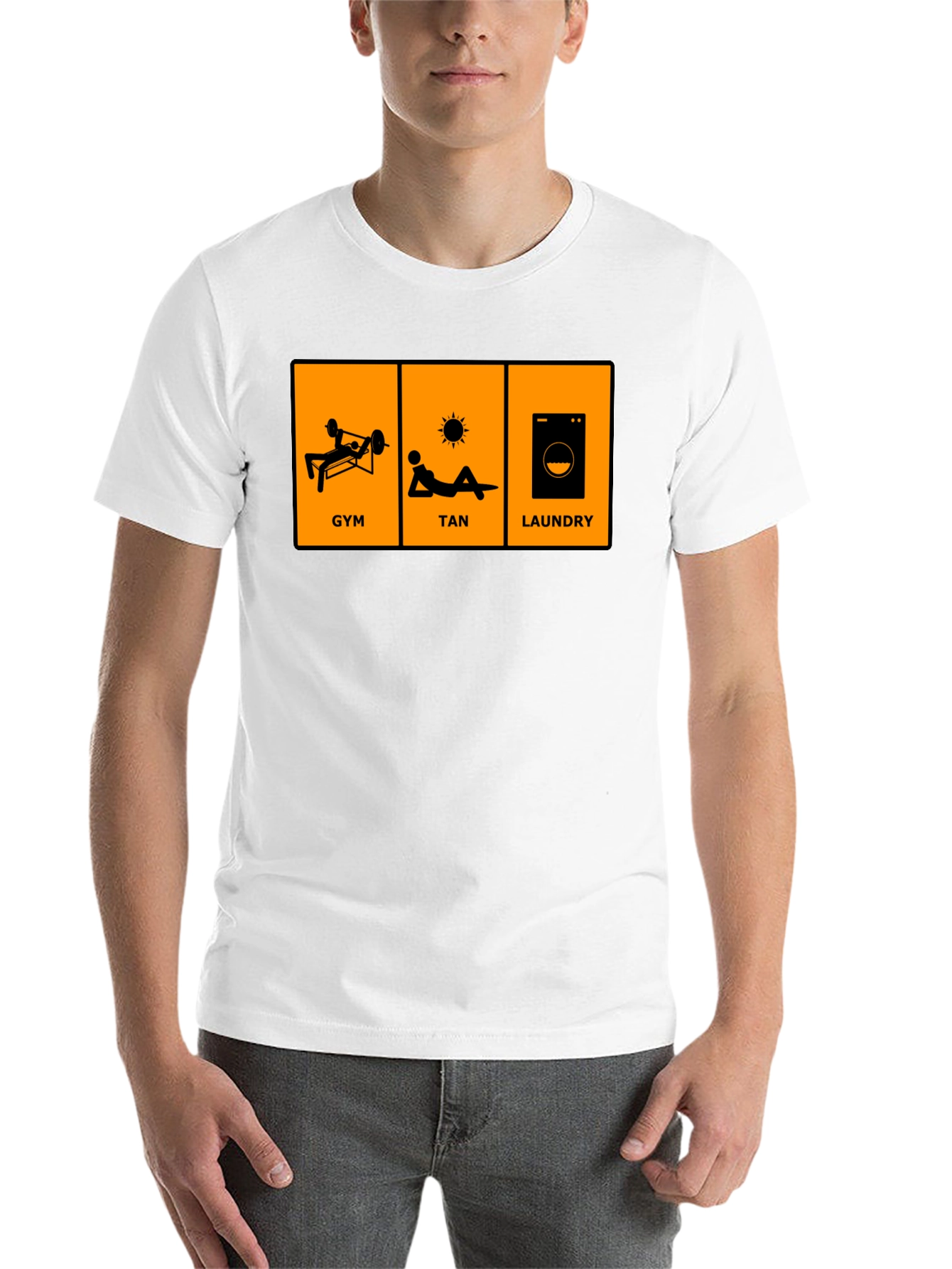 Black Gym, Tan, Laundry Graphic T-Shirt view 14