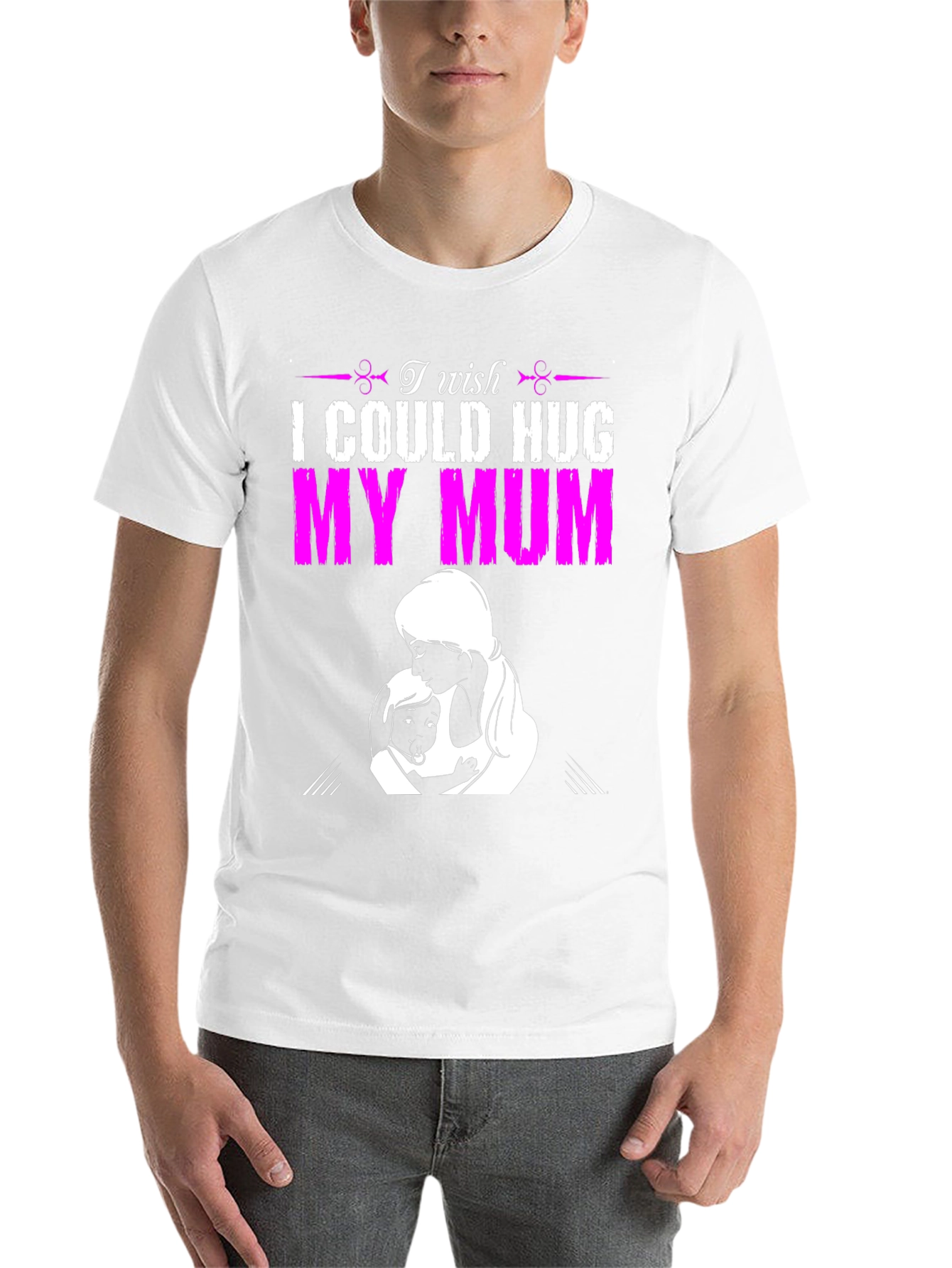 Black I Wish I Could Hug My Mum T-Shirt view 14