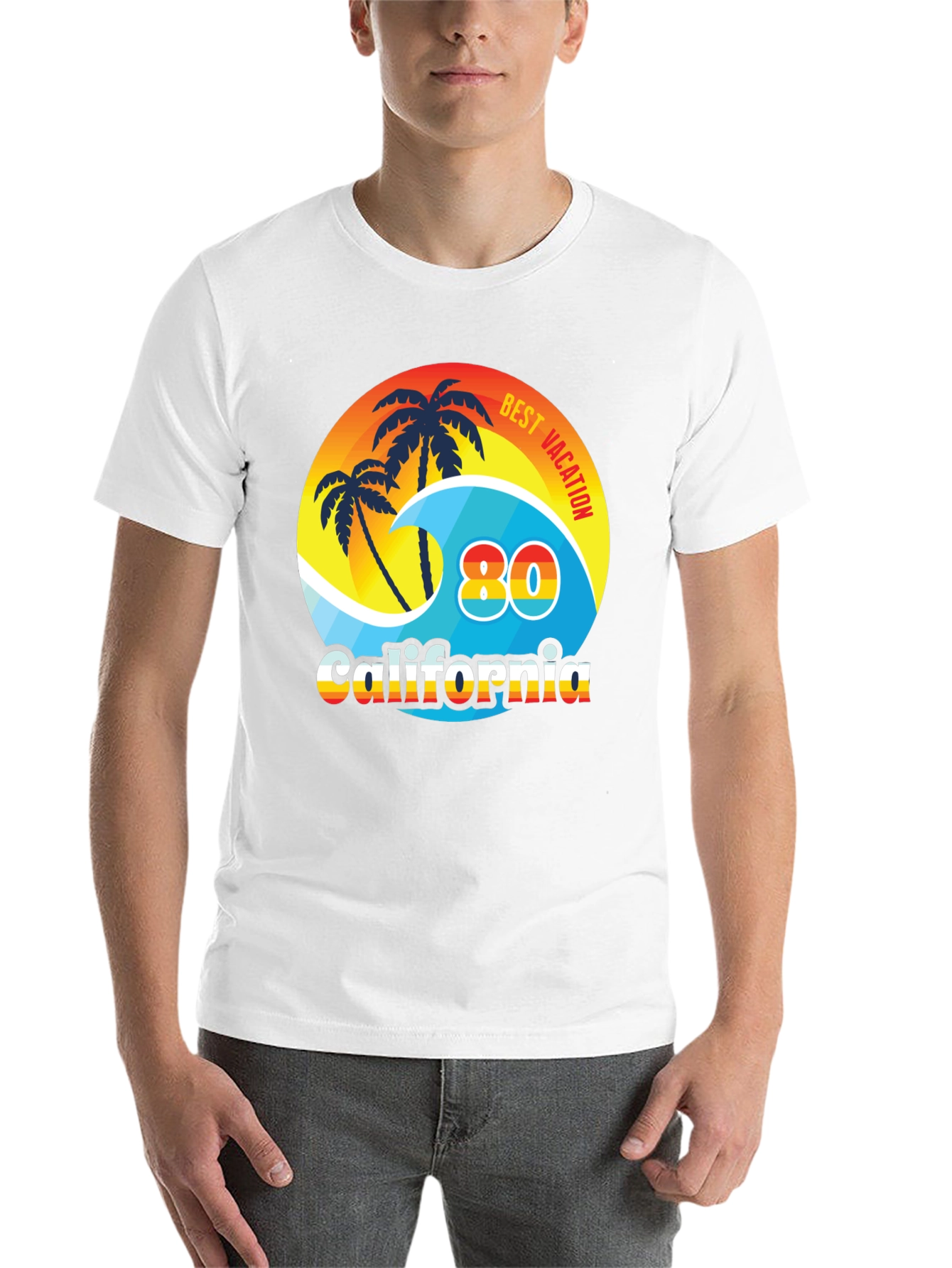 Black California 80's Best Vacation T-Shirt view 14