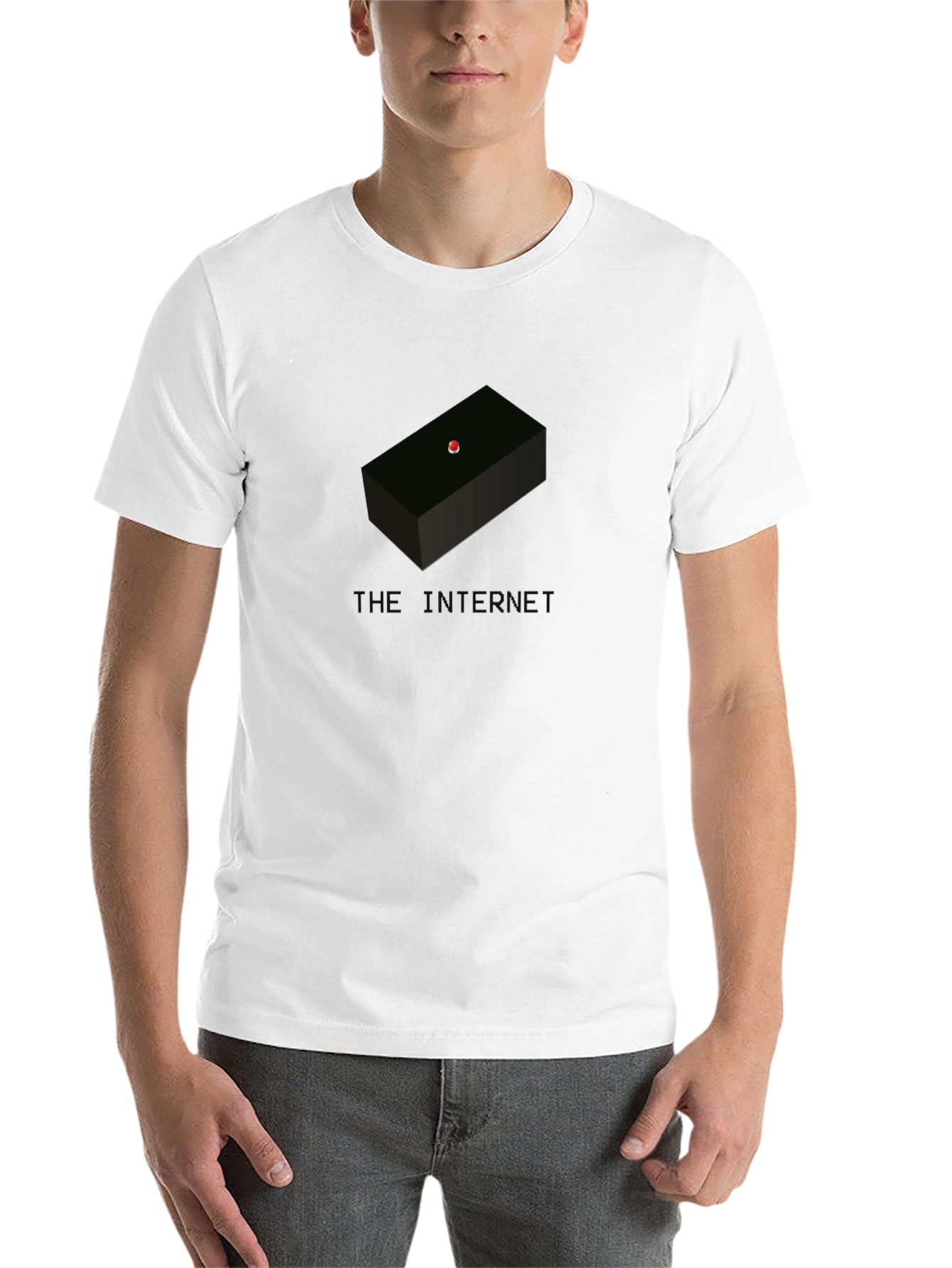 Black The Internet Button T-Shirt - Funny Tech Geek Tee view 14