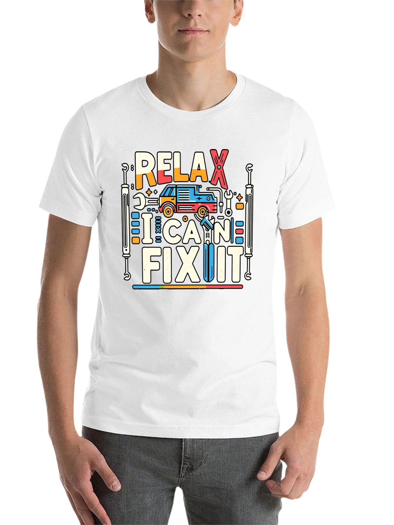 Black Relax I Can Fix It Graphic Tee - Mechanic Shirt view 14