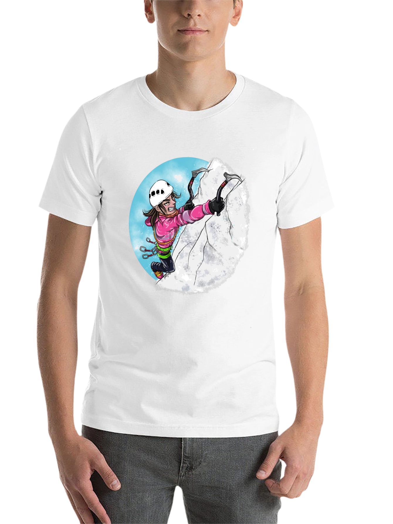 Black Climbing Cartoon Graphic Tee view 14