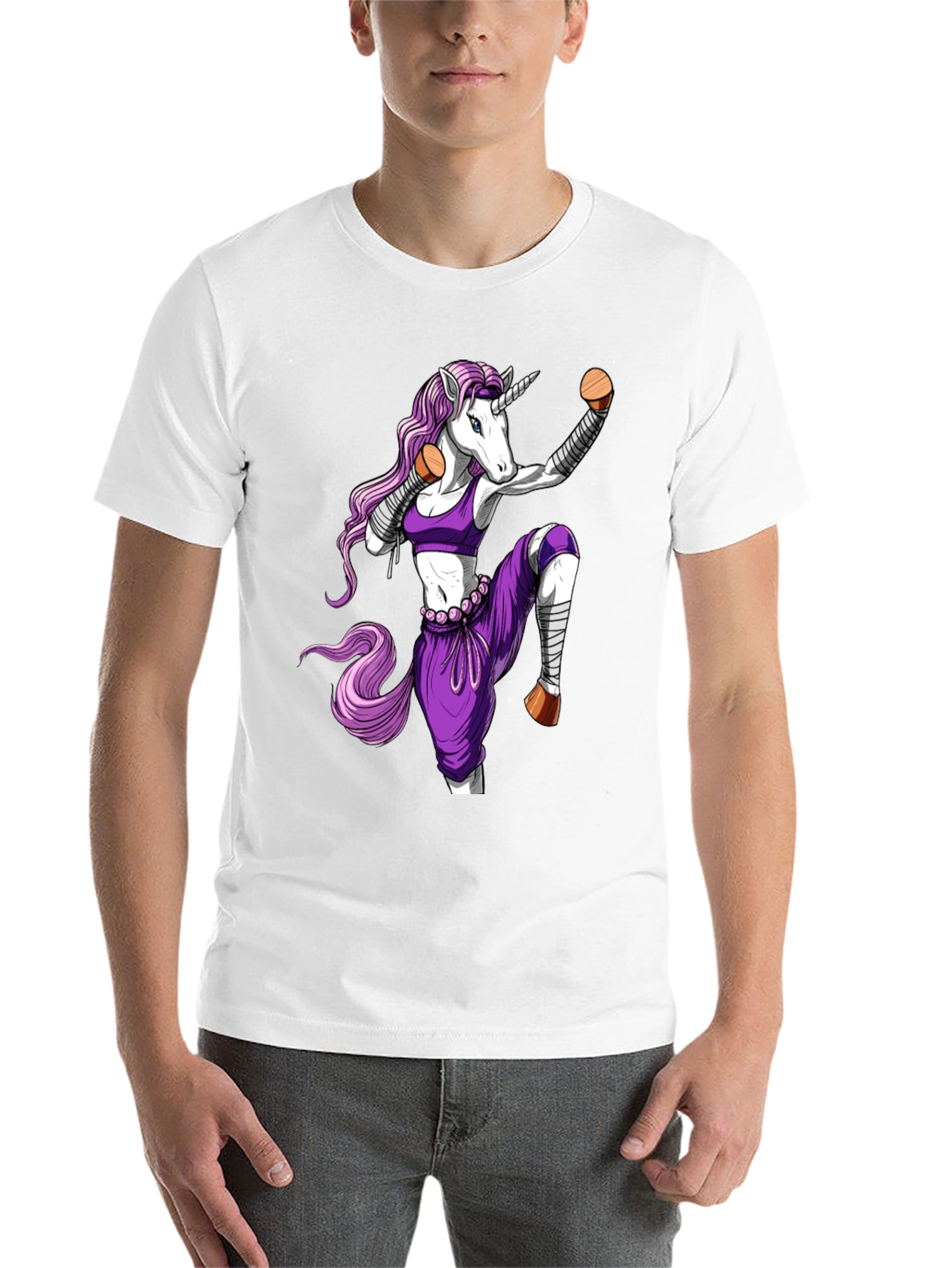 Black Martial Arts Unicorn T-Shirt view 14