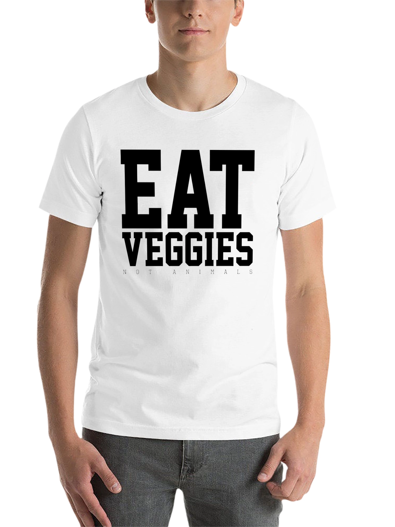 Eat Veggies Not Animals Graphic Tee - Vegan T-Shirt - 14